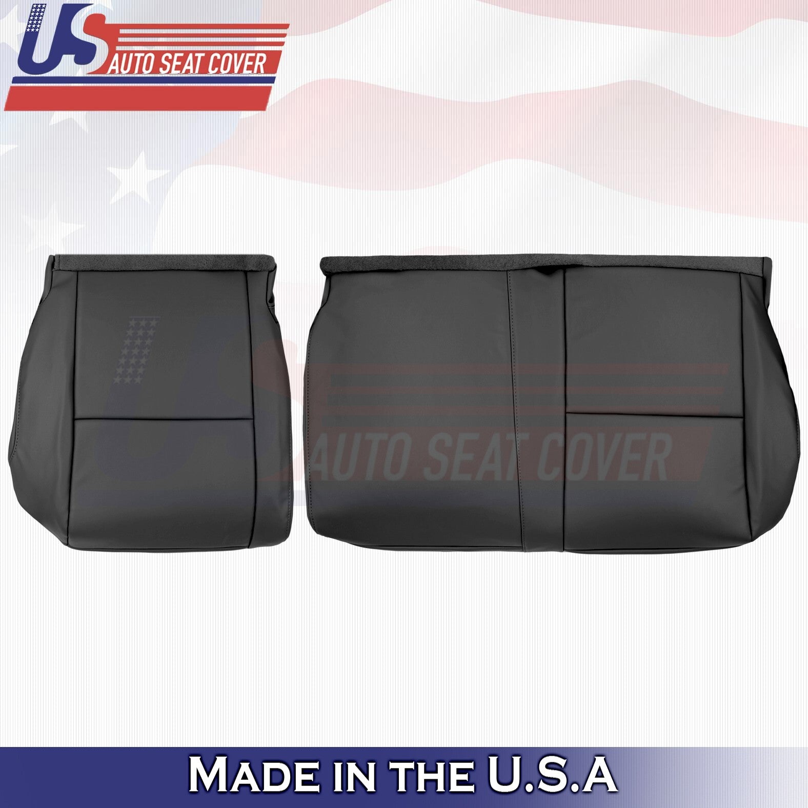 2007-2010 FitsToyota Tundra Rear Driver Passenger Tops&BottomsLeather Cover Gray
