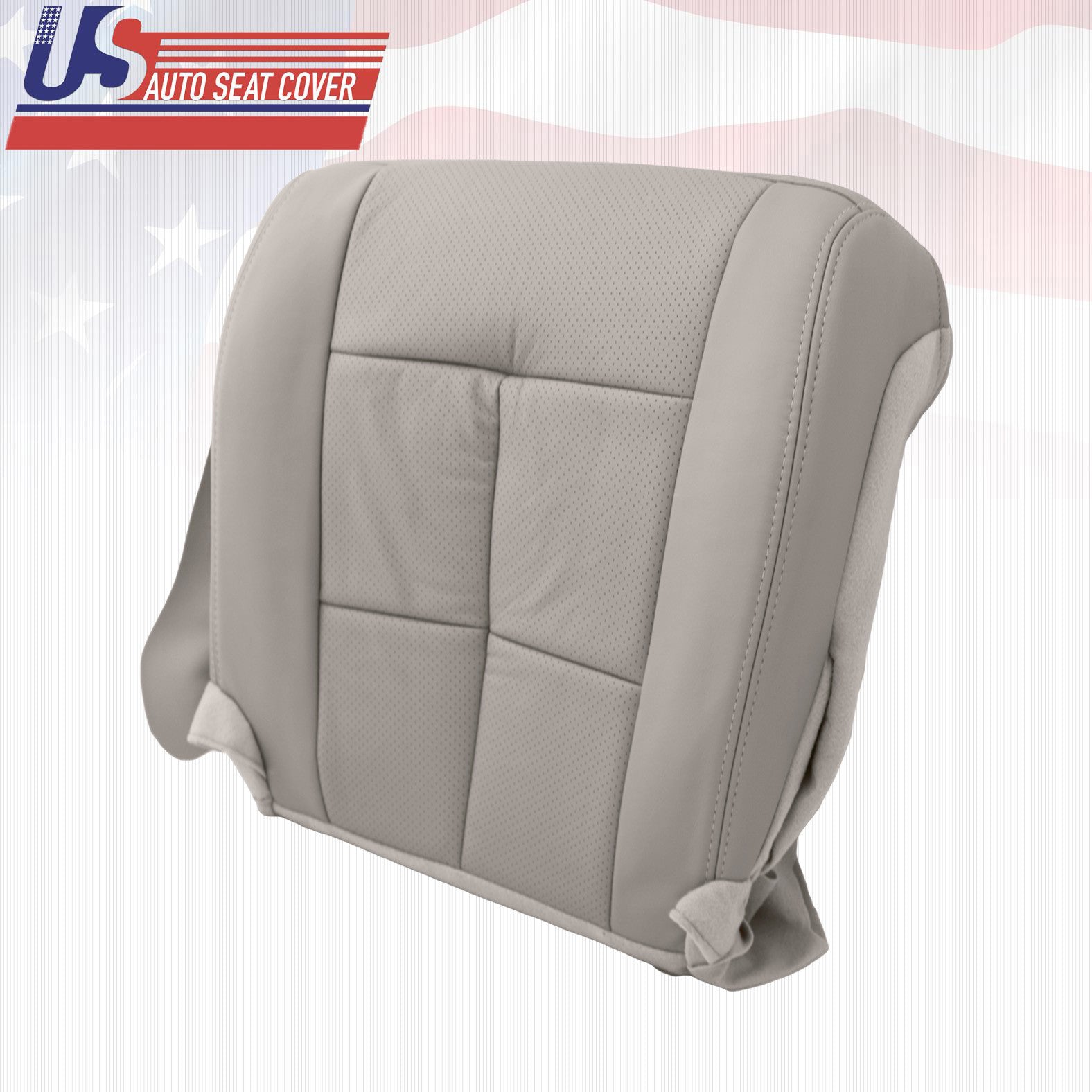 2007 to 2013 Lincoln Navigator Passenger Bottom Leather Seat Cover in Light Gray