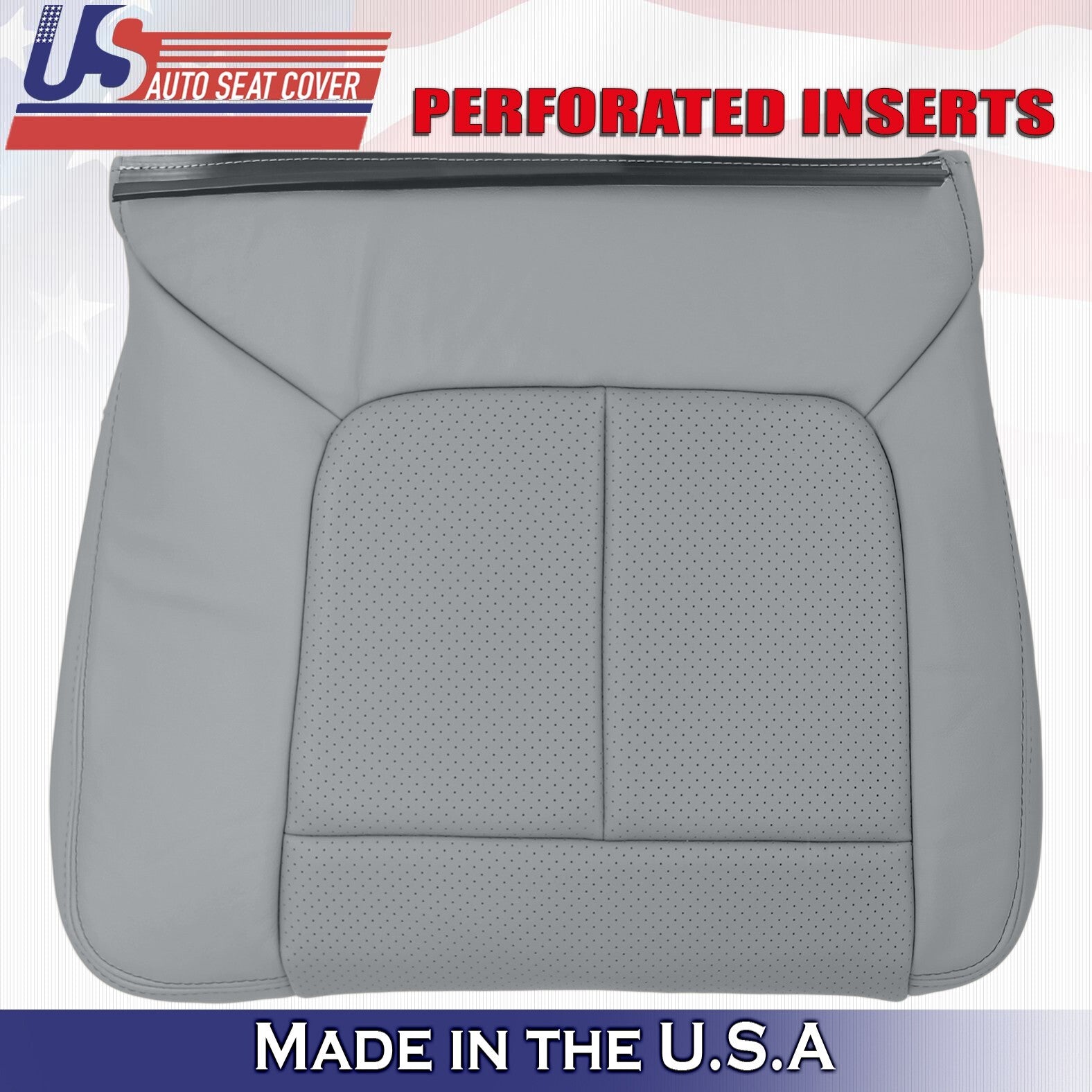 2011 to 2016 For Ford F550 Rear Driver & Passenger 2x Bottom Leather Covers Gray