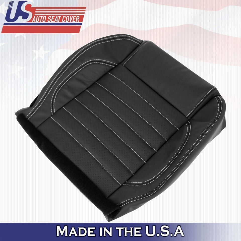 2010 to 2014 For Ford Mustang Front Set Top &Bottom Leather w/ Perf Cover Black