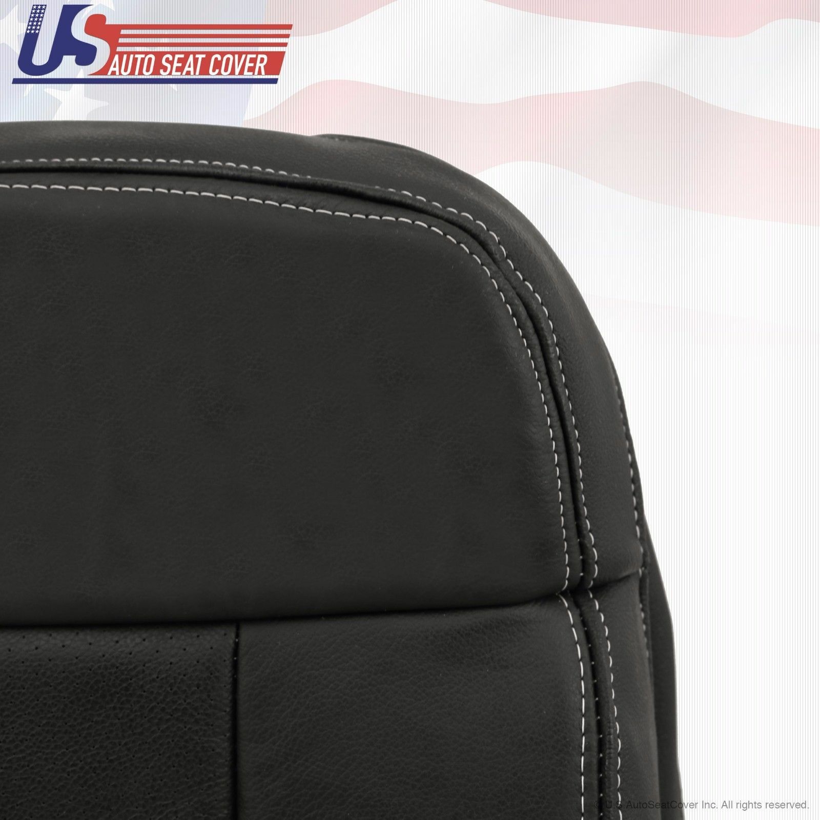 2007 Ford F-150 Lariat Driver Side Bottom Perforated Leather Seat Cover Black