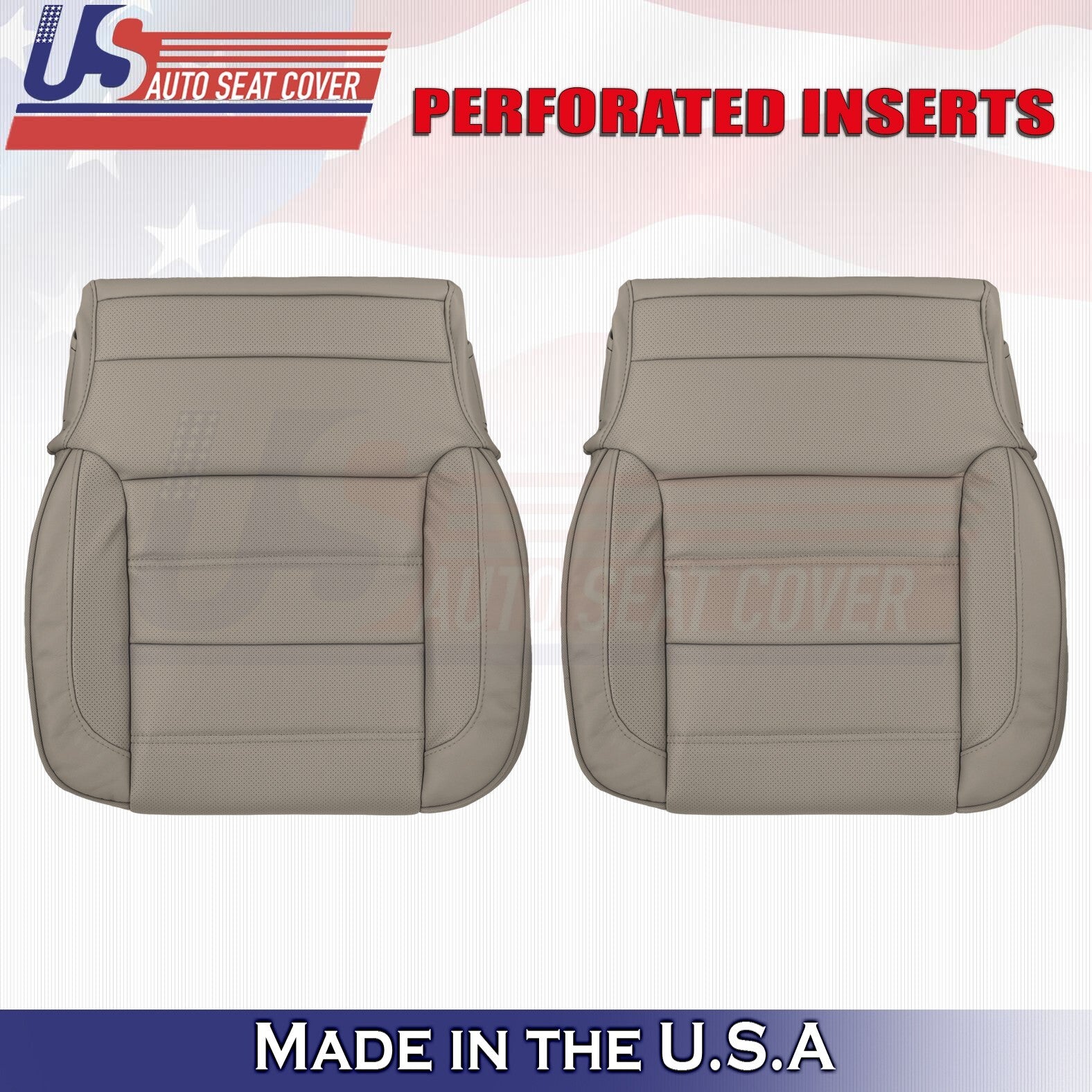 2014 to 2019 For GMC Sierra Denali Driver Passenger Bottom Leather Covers Tan