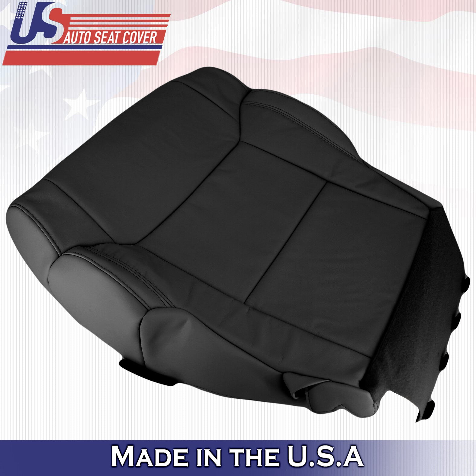 Fits 2014 to 2018 Toyota Tundra Front Left & Right Bottom Leather Covers Black