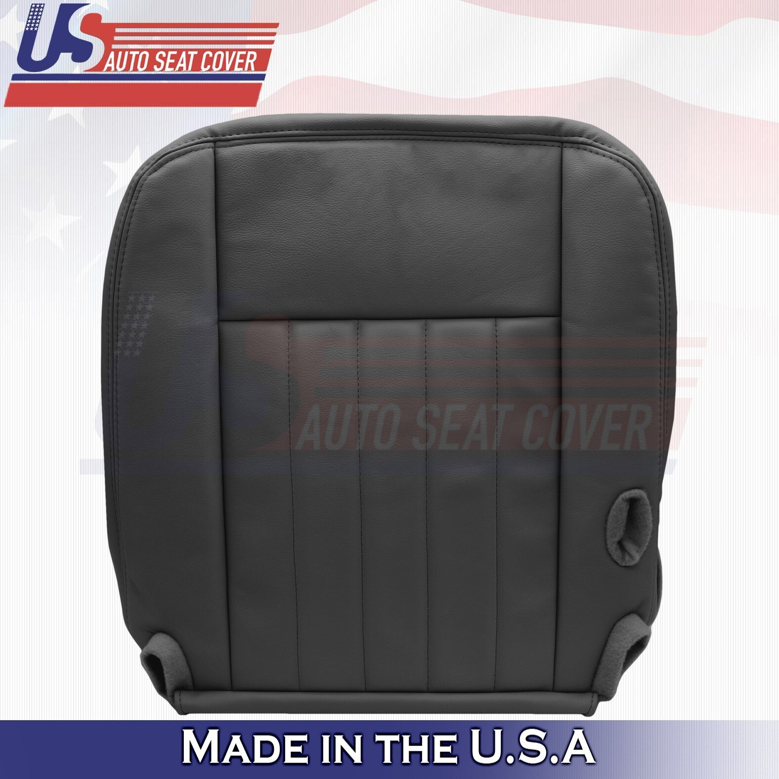 2003 to 2005 Fits Lincoln Town Car Driver Bottom & Top Leather Seat Cover Black