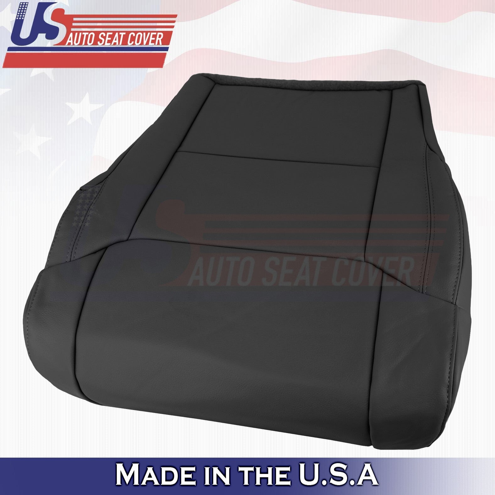 2014 to 2018 For Toyota Tundra 2x Top & 2x Bottom Leather Seat Covers Black