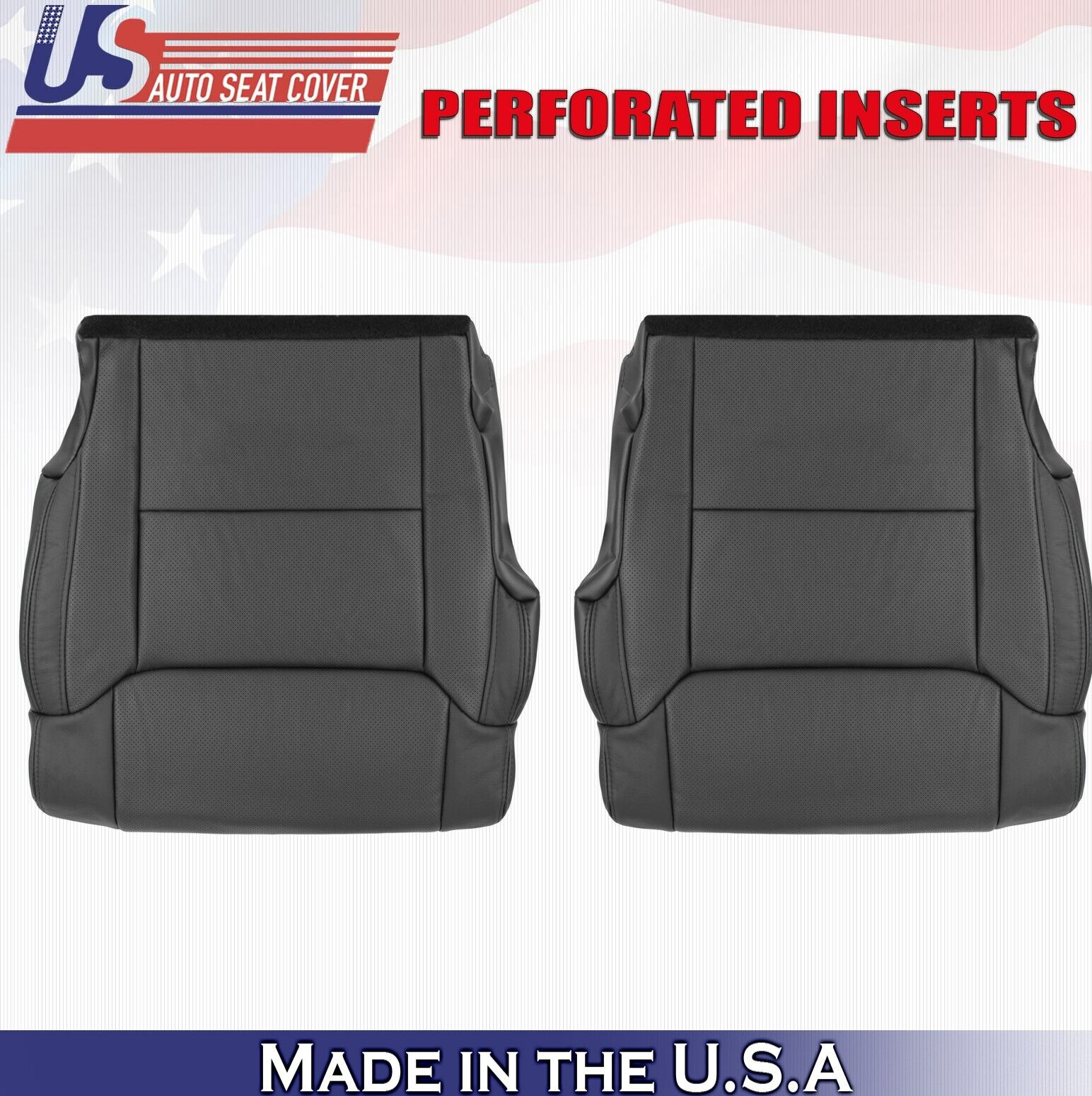 2016 2017 2018 For Toyota Tundra Driver Passenger Bottom Leather Seat Covers BLK