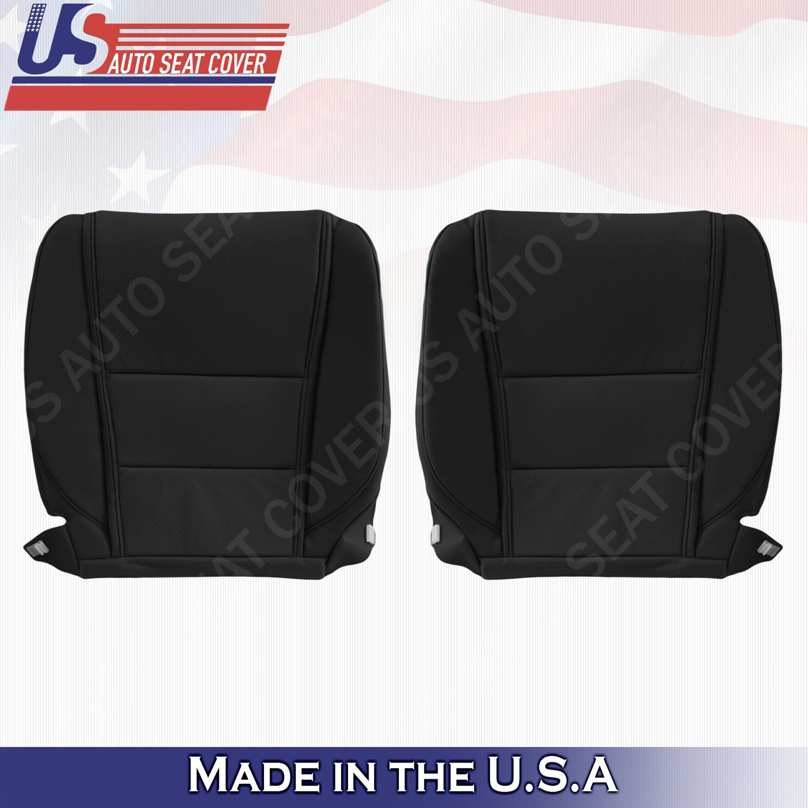 FITS 2009 to 2014 Acura TL Driver Passenger bottom Leather Seat Cover Black