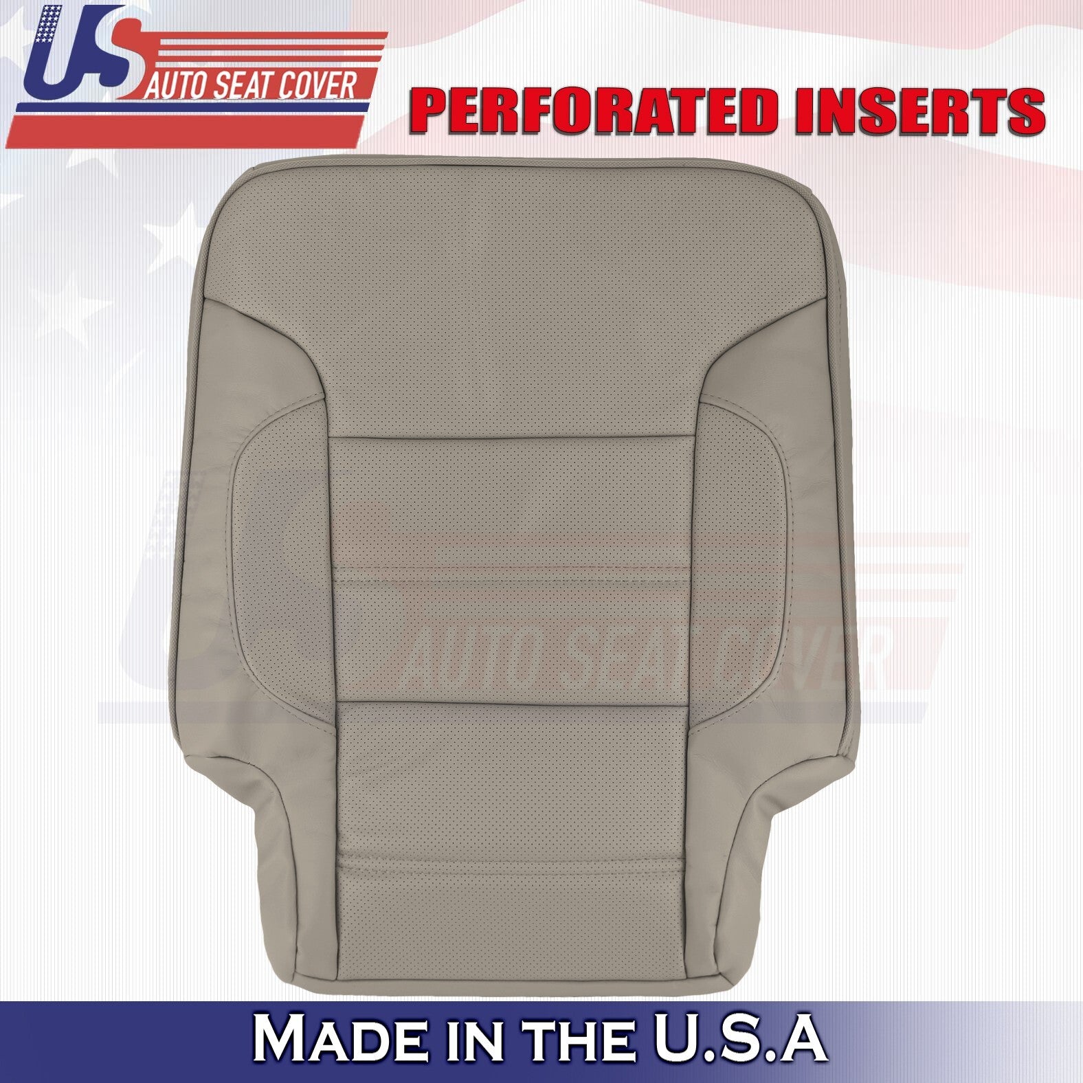 2014 to 2019 For GMC Sierra Denali Rear Driver Top Leather Seat Cover DuneTan