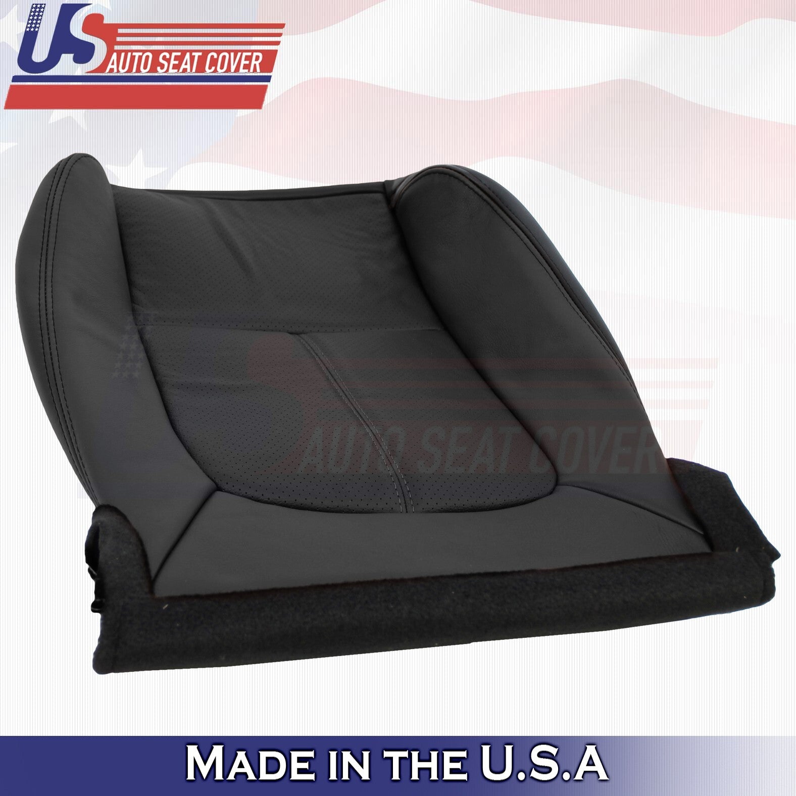 2013 to 2016 For Ford F250 F350 Platinum Passenger Bottom Leather Seat Cover BLK