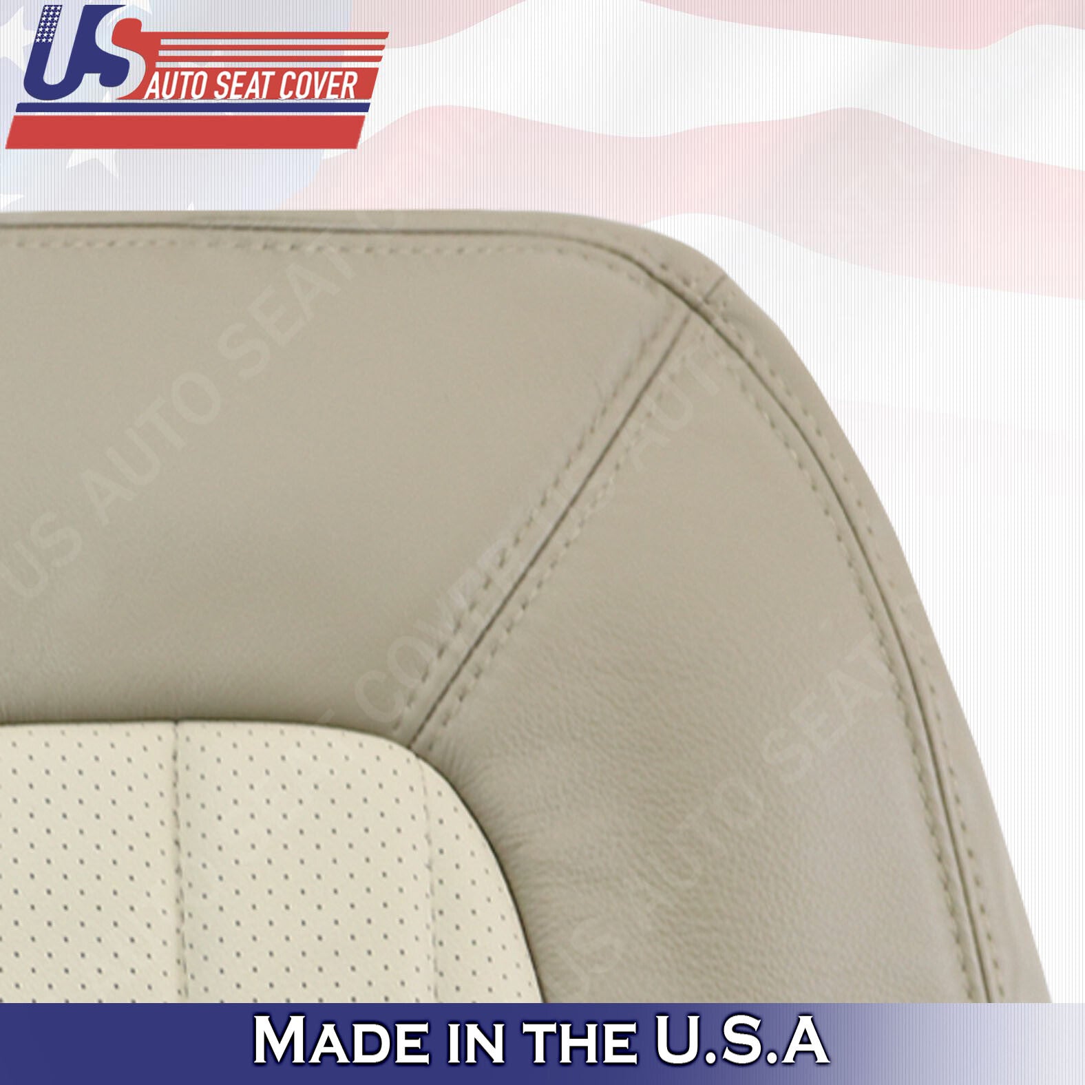 2002- 2005 Mercury Mountaineer PASSENGER TOP Perforated Leather Cover 2-tone Tan
