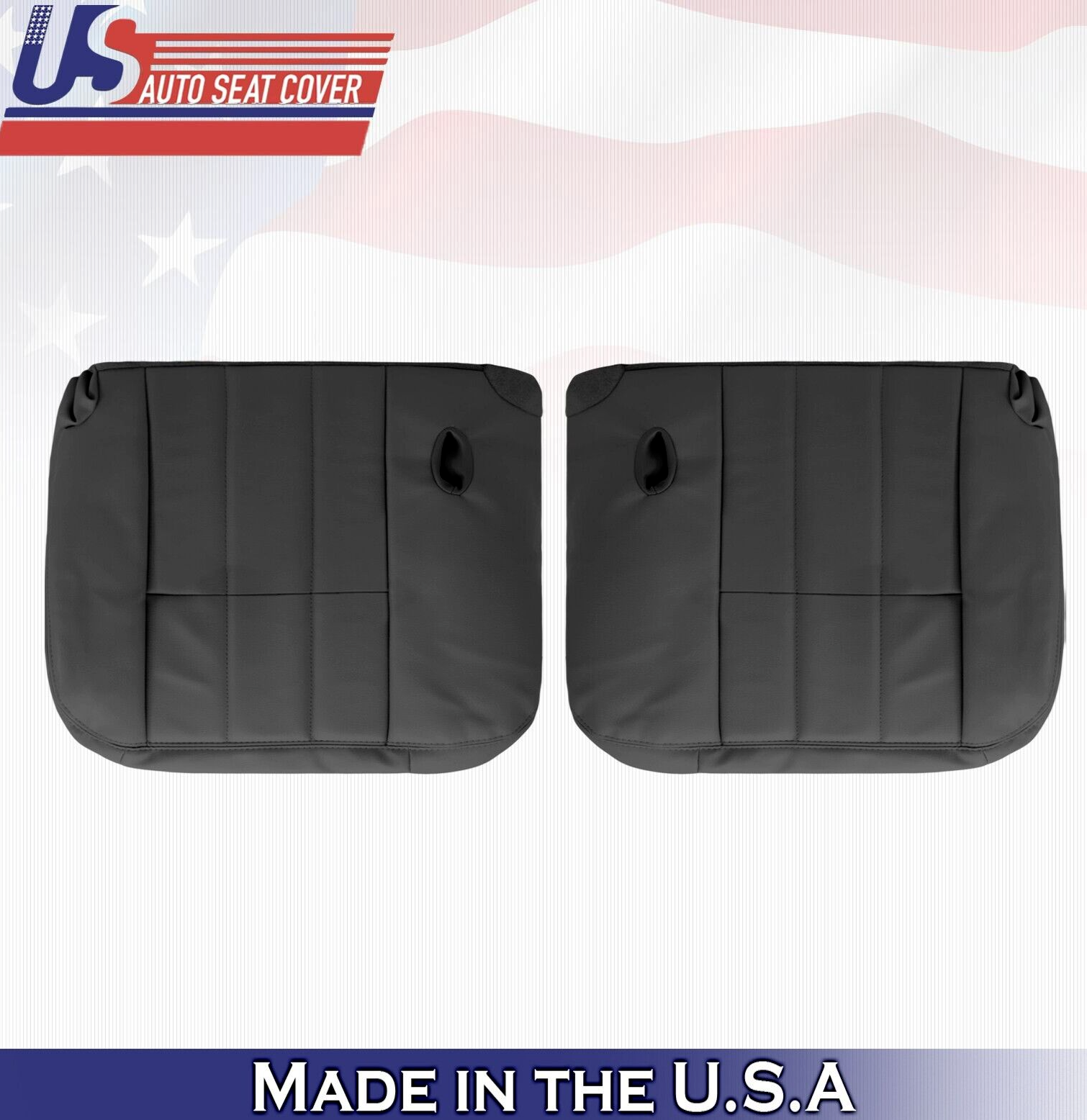 2005 For Mercury Grand Marquis Driver & Passenger Bottom Leather Seat Covers BLK