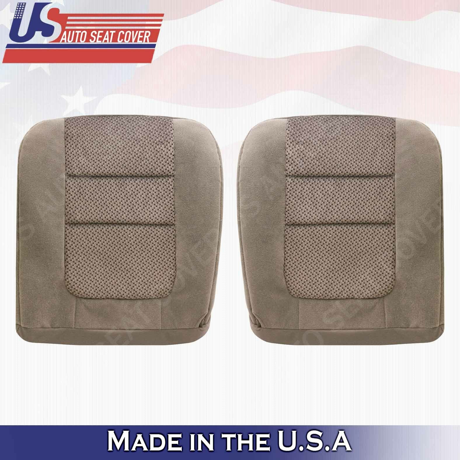 2001 Ford F250 F350 F450 XLT Driver & Passenger Bottoms Cloth Seat Cover Tan