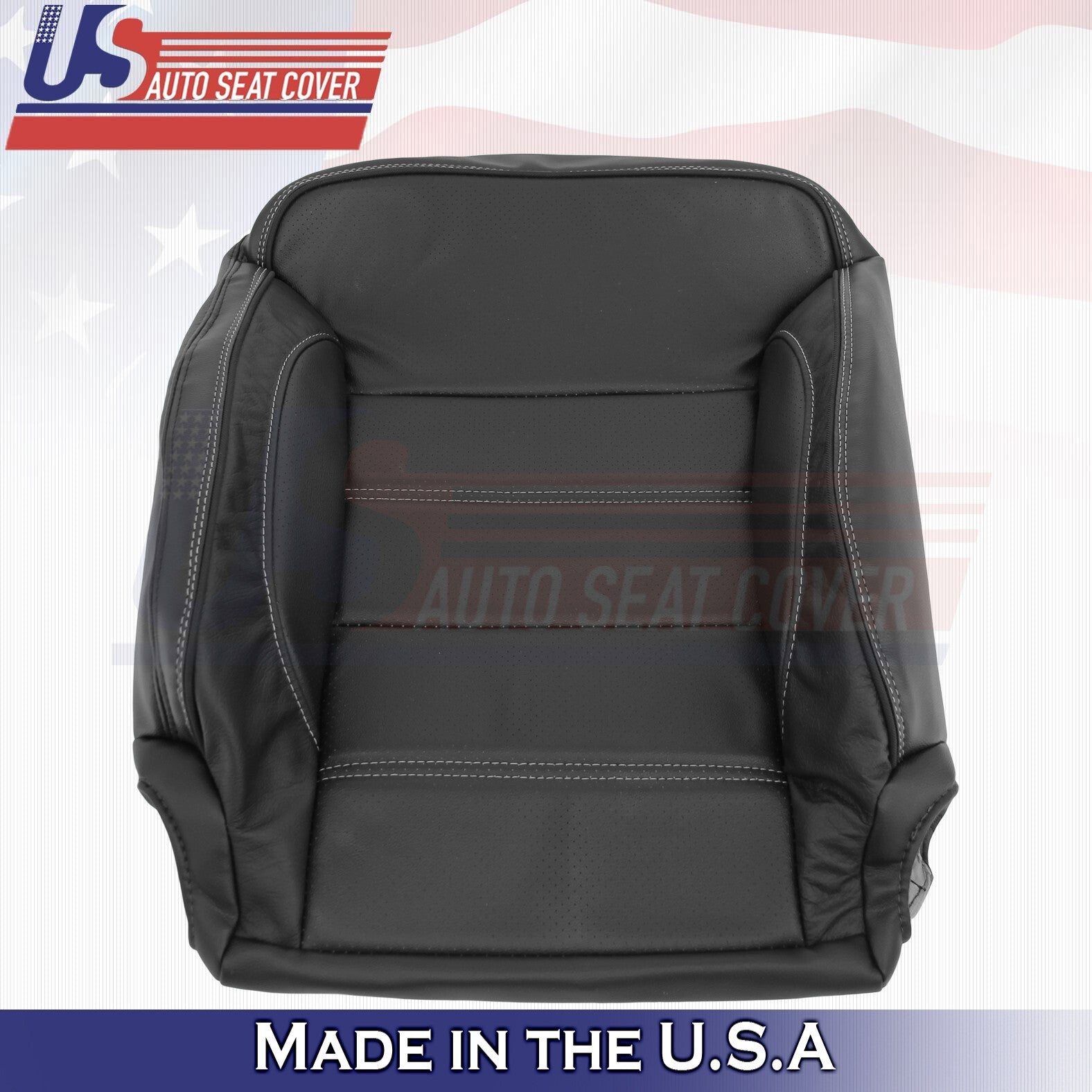 2014 to 2019 For GMC Sierra Denali Passenger Top Perforated Leather Cover Black