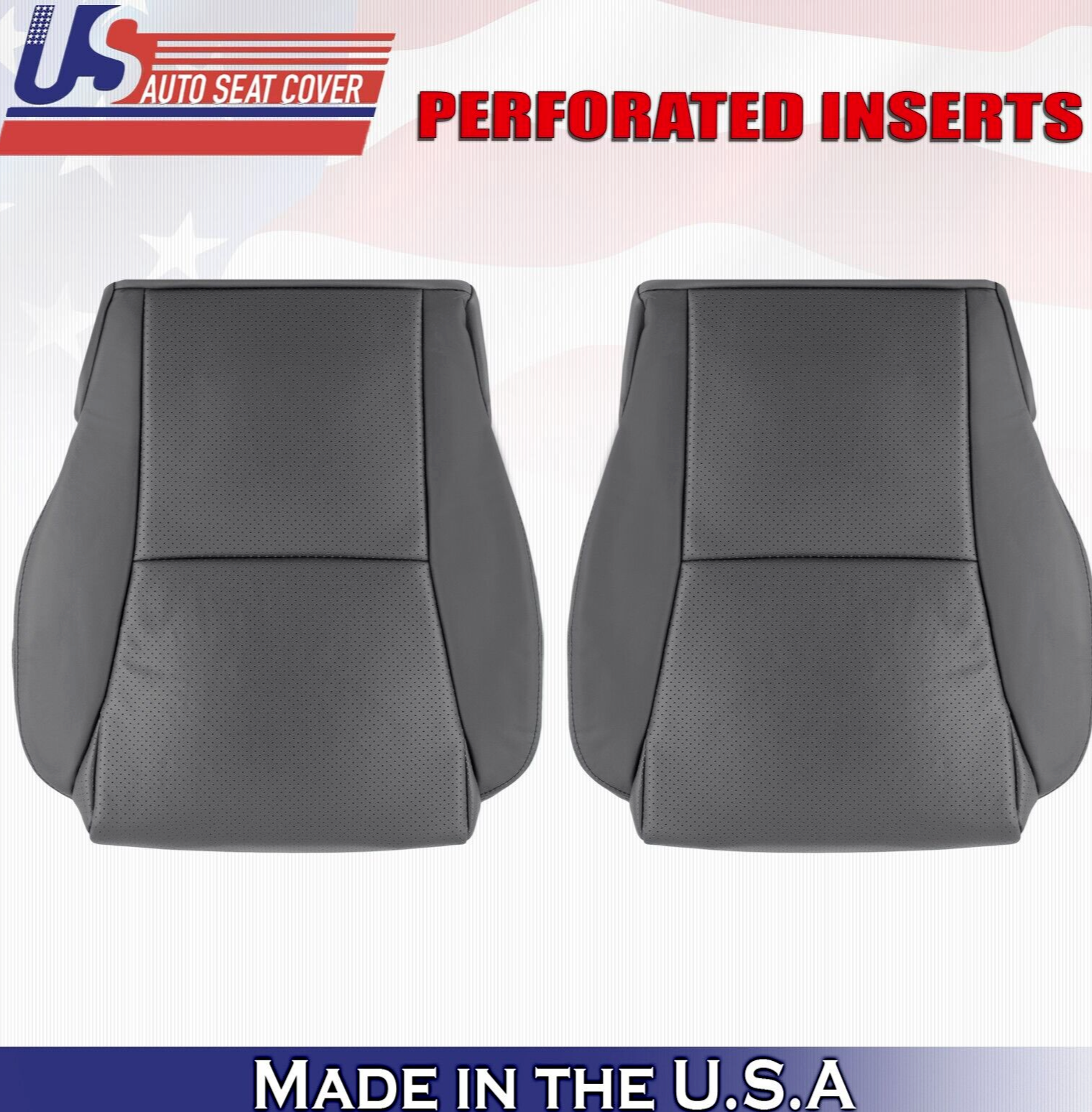 2007 For Toyota Solara Convertible Driver & Passenger Bottom Leather Covers Gray