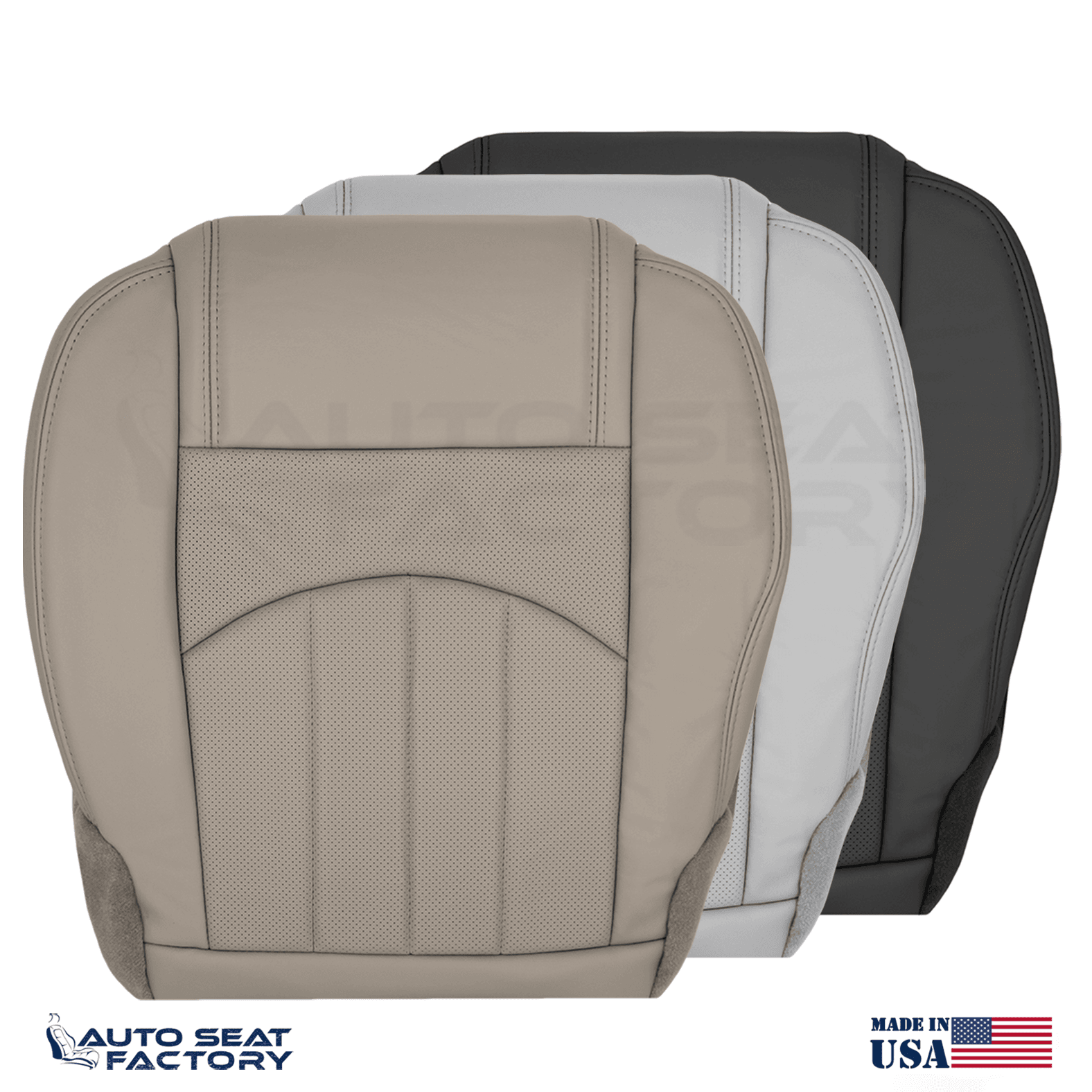 Replacement Fits 2013 - 2017 Chevy Traverse Perforated Bottom Vinyl Seat Cover
