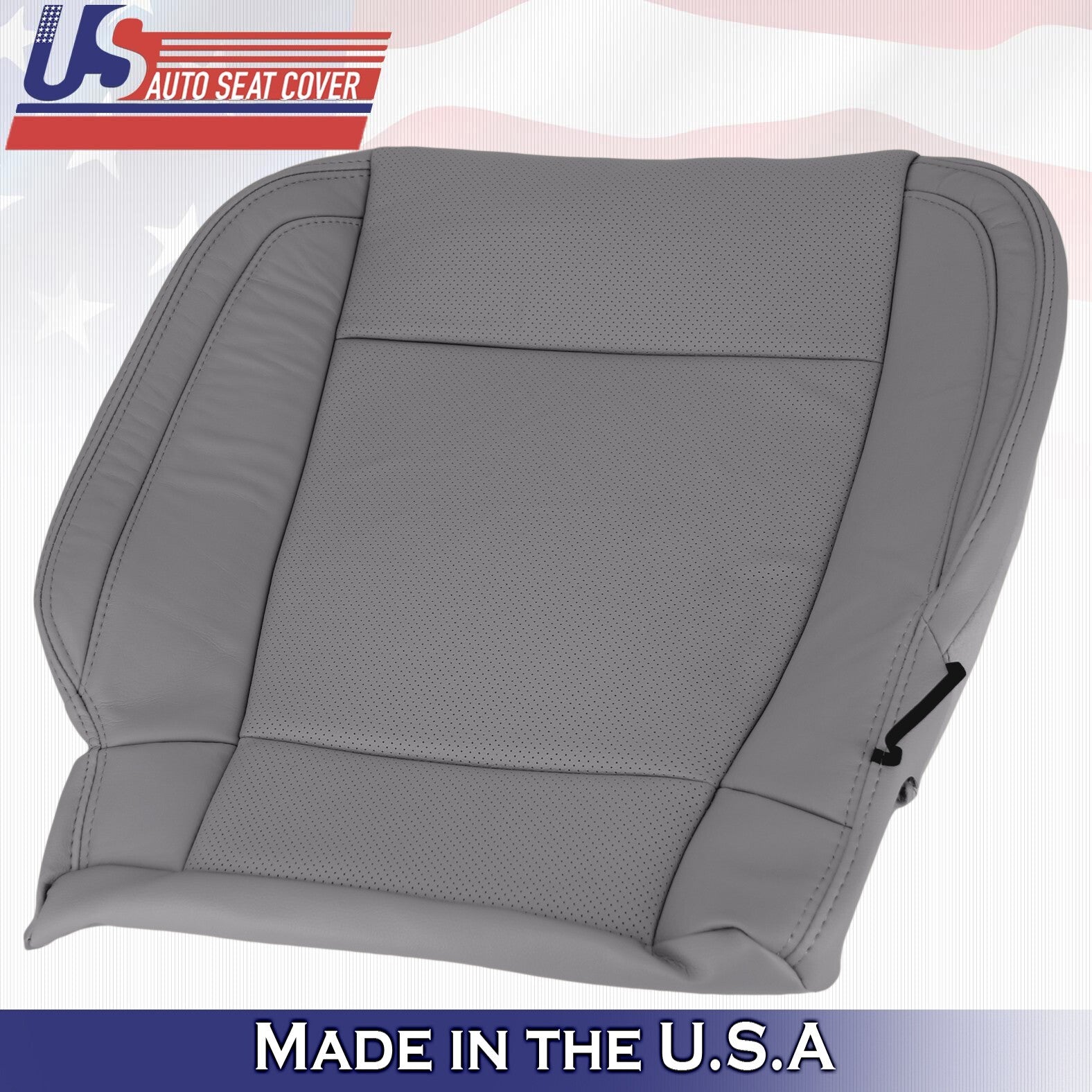 2017 For Ford F150 Lariat Driver Side Bottom Perf Leather Seat Cover Gray