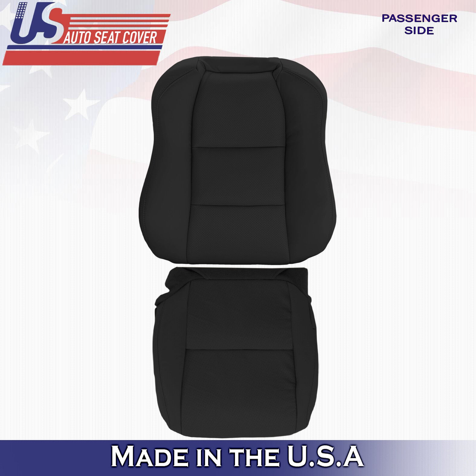 2004 Fits Acura TL Passenger Top & Bottom Perforated Leather Seat Covers Black