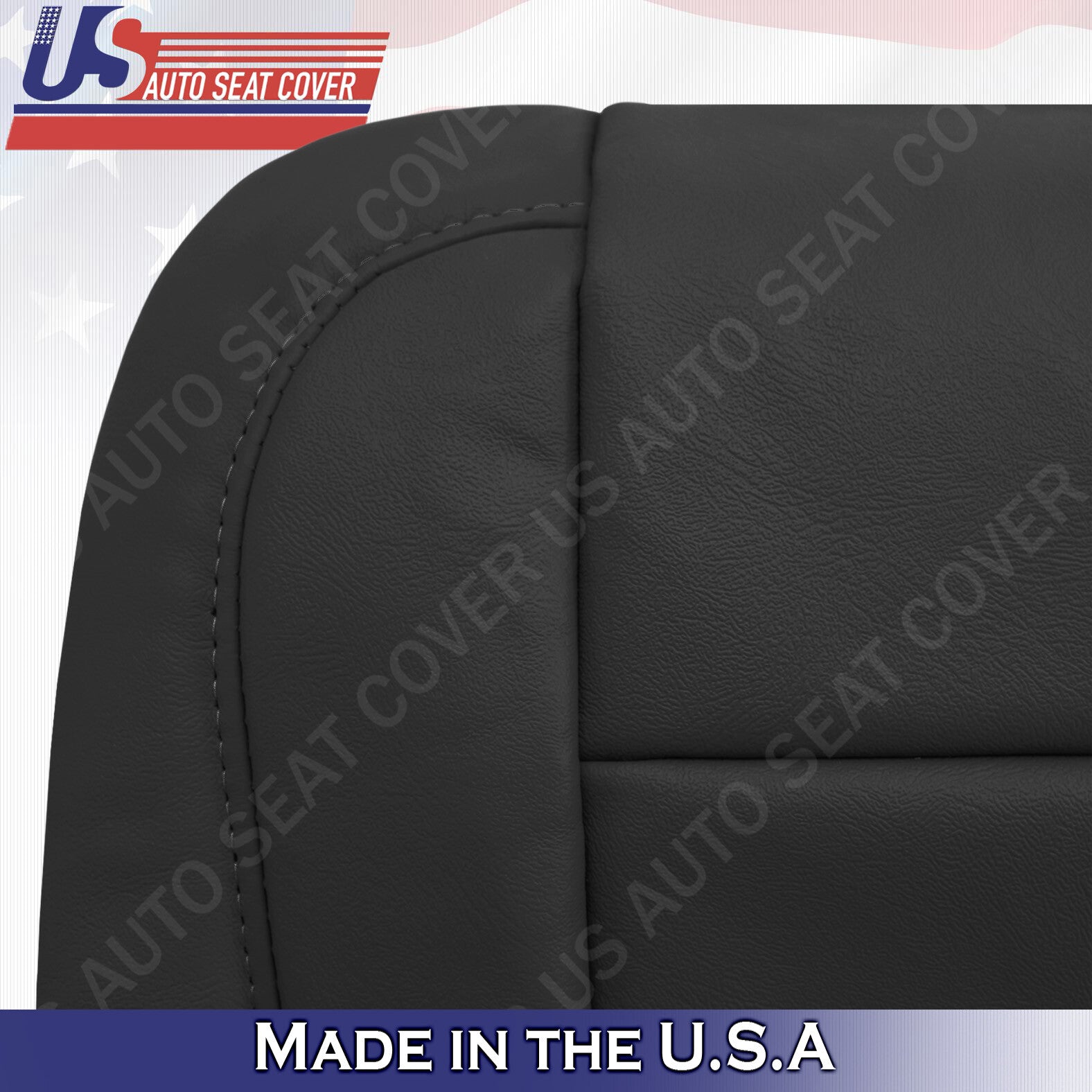 2015-2018 Chevy/GMC Tahoe, Suburban, PASSENGER BOTTOM Leather Seat Cover Black
