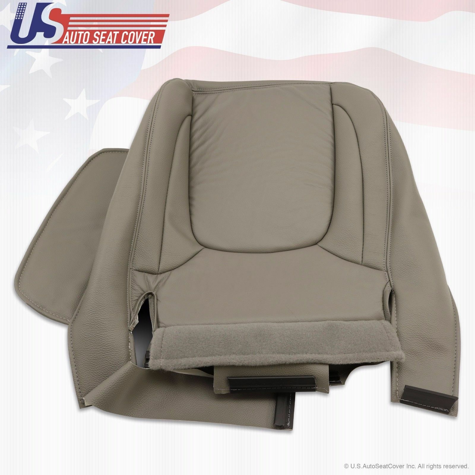 2004 2005 For Dodge Ram 3500 Laramie Driver Side Bottom Leather Seat Cover Taupe