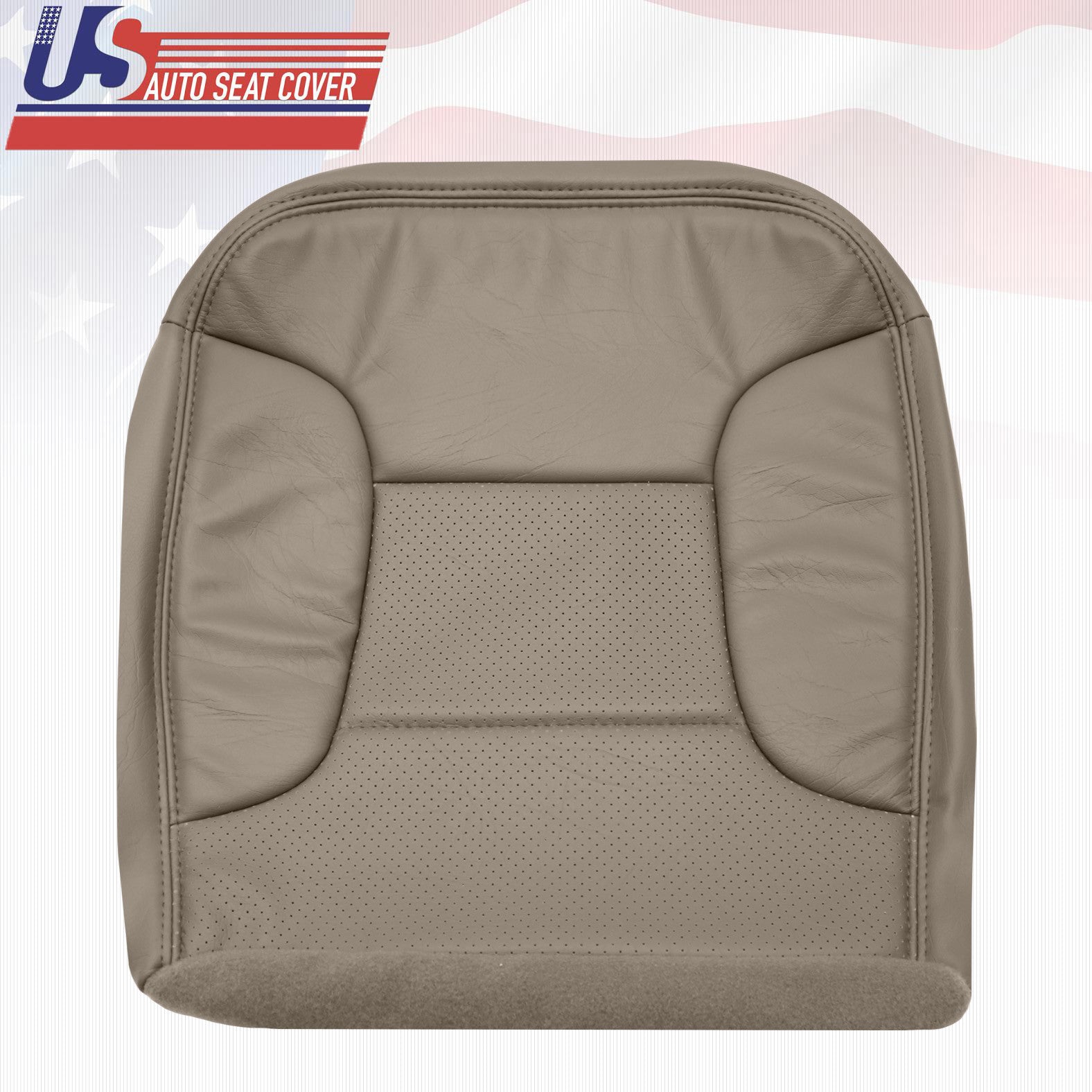 Passenger 1992-1996 Ford Bronco Bottom Leatherette Seat Cover Perforated Mocha*