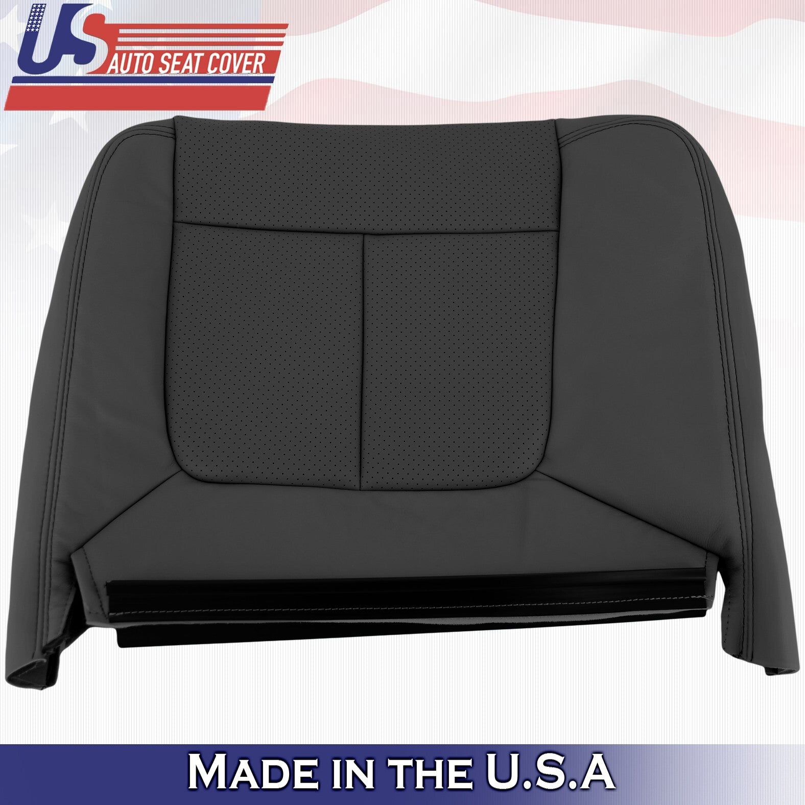 2011 to 2016 For Ford F350 2nd Row Driver & Passenger Bottom Leather Covers BLK