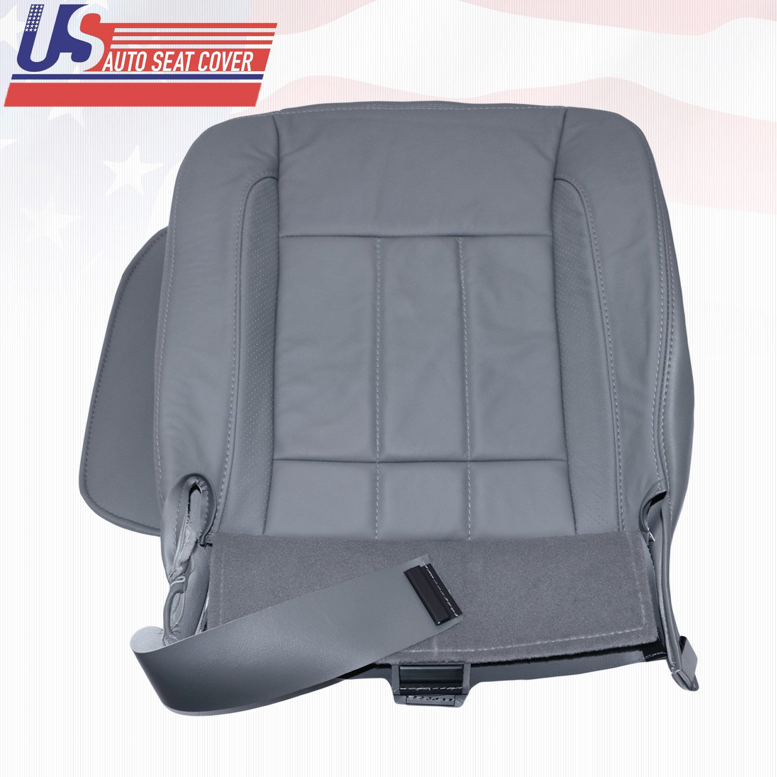 For 2009 For Dodge Ram 2500 Driver Bottom Leather Replacement Seat Cover in Gray