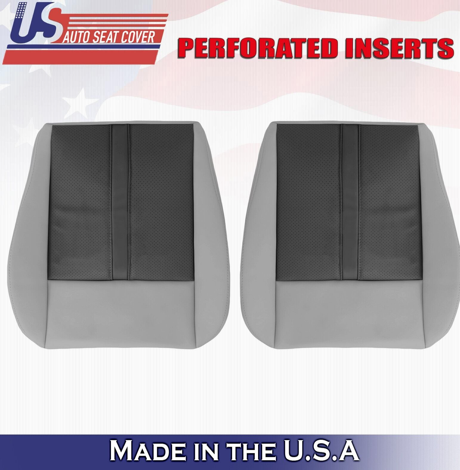 2006 For Jeep Grand Cherokee Limited Driver Passenger Bottom Leather Covers Gray