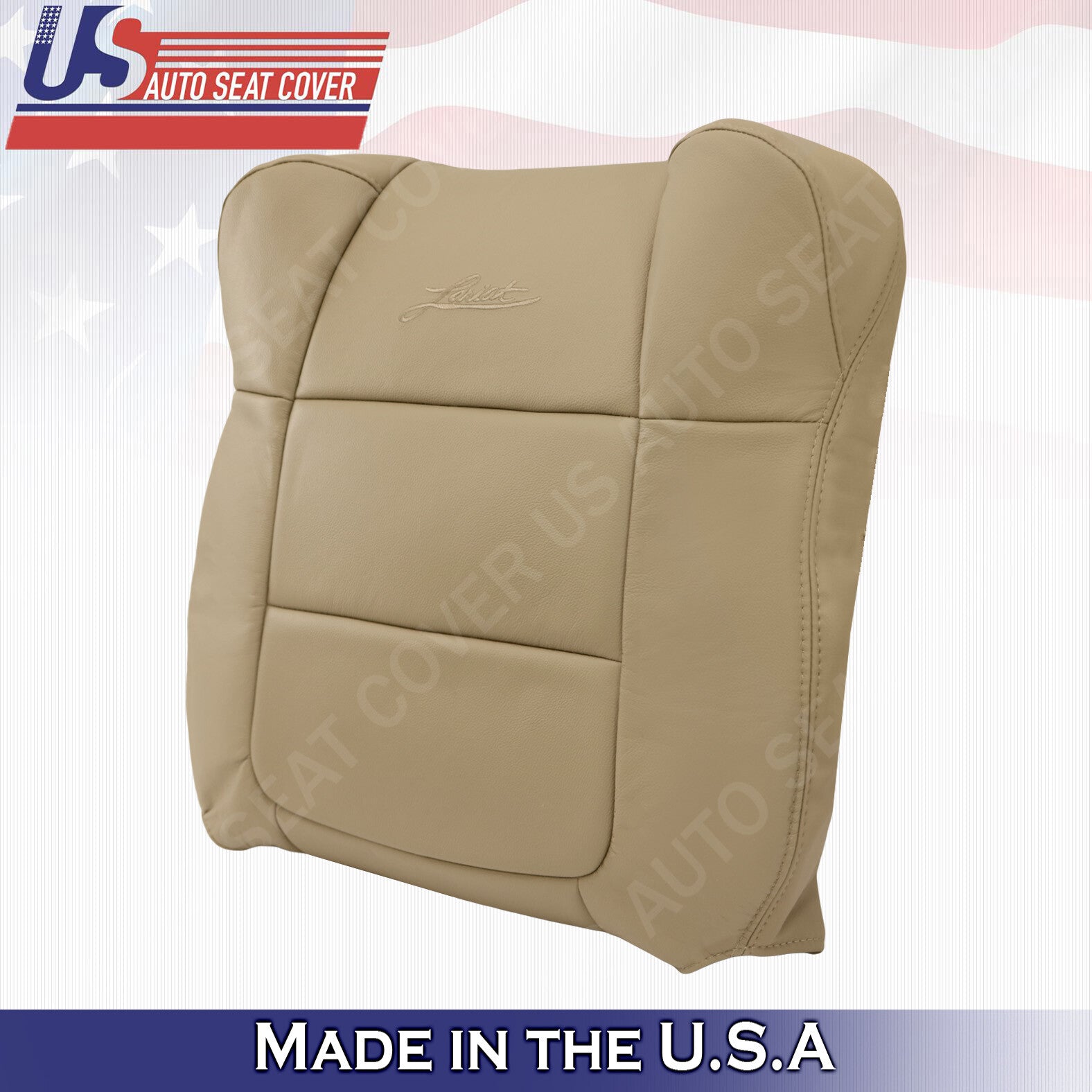 FRONT UPPER LEFT HAND Seat Cover Med. Parchment Tan Leather 2001 -2003 Ford F150