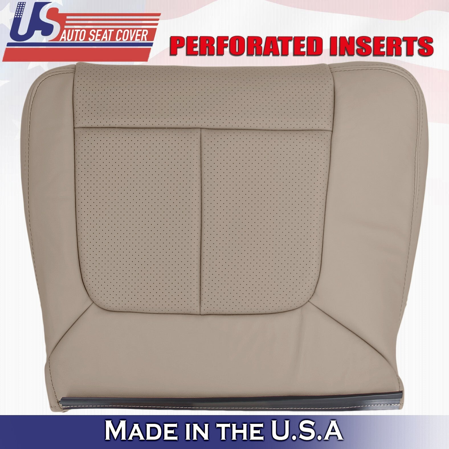 2011 to 2016 For Ford F550 Rear Driver & Passenger 2x Bottom Leather Covers Tan