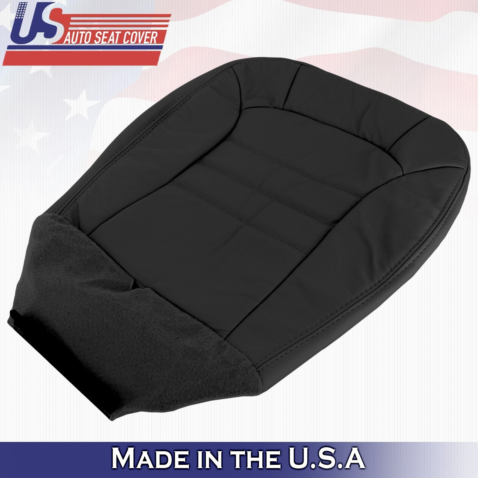 2002-2004 Fits Jeep Liberty Driver Bottom & Top Leather Seat Cover Dark Gray