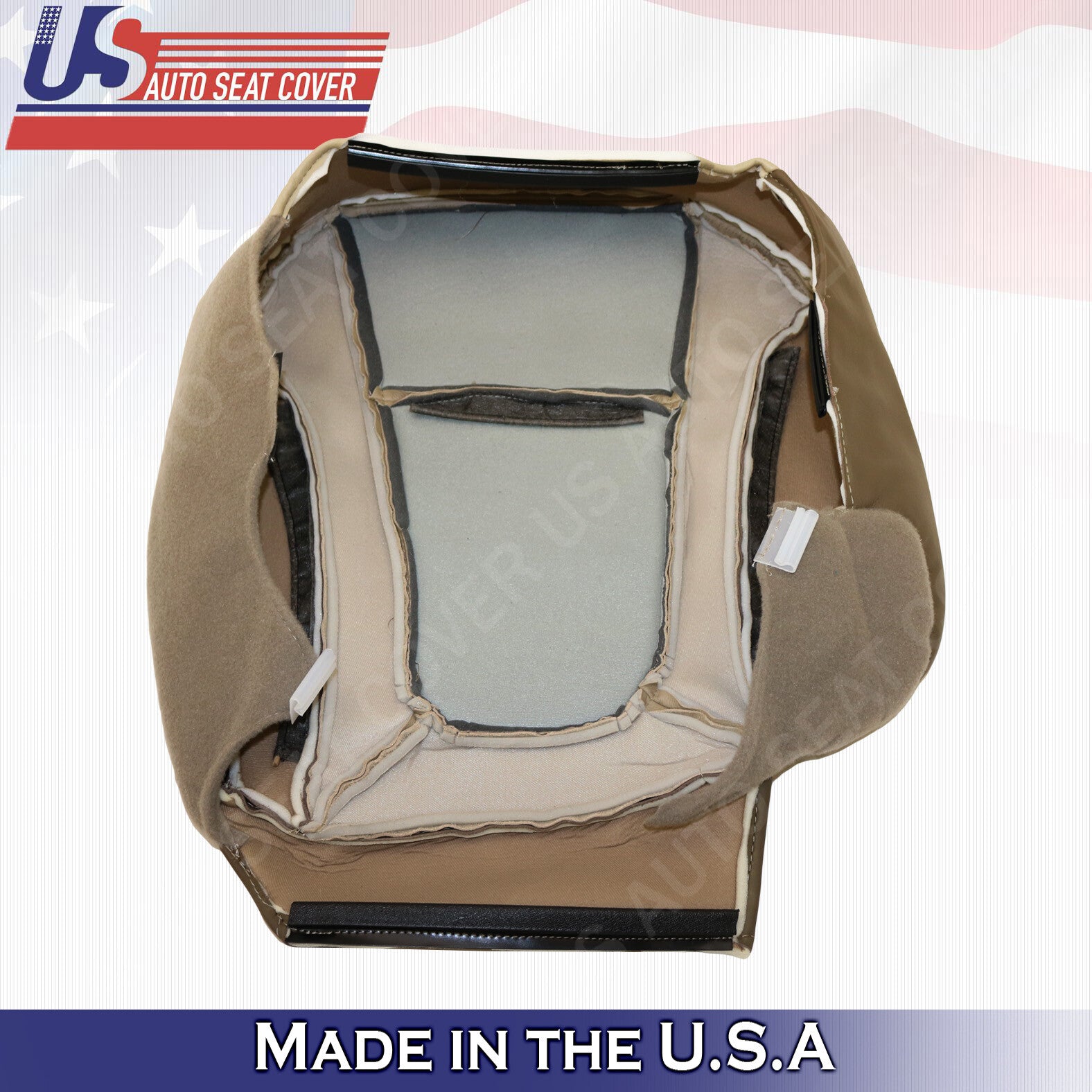 2002 - 2004 Chevy Trailblazer Front Driver Bottom Leather Seat Cover 2-Tone Tan