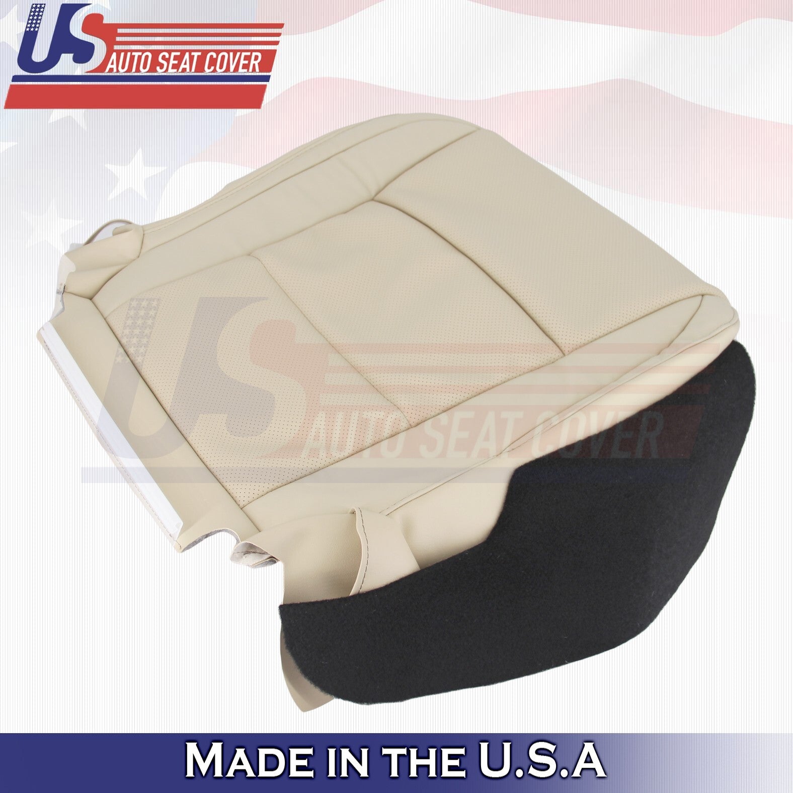 2013 to 2018 For Lexus ES350 Driver & Passenger Bottoms Leather Seat Cover Tan