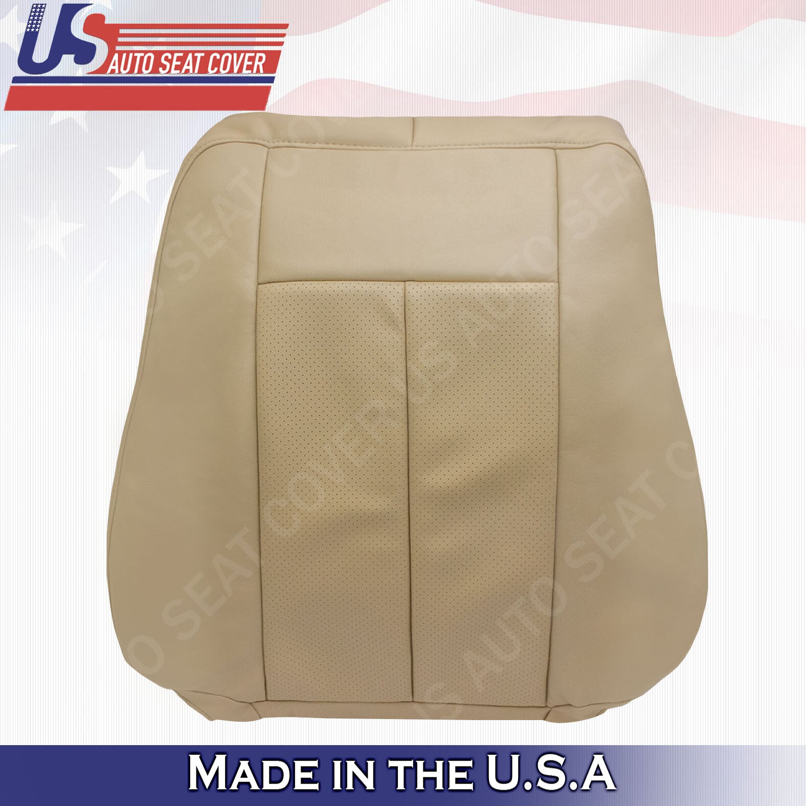 Front Driver & Passenger Leather Covers Camel Tan 2007 to 2014 Ford Expedition