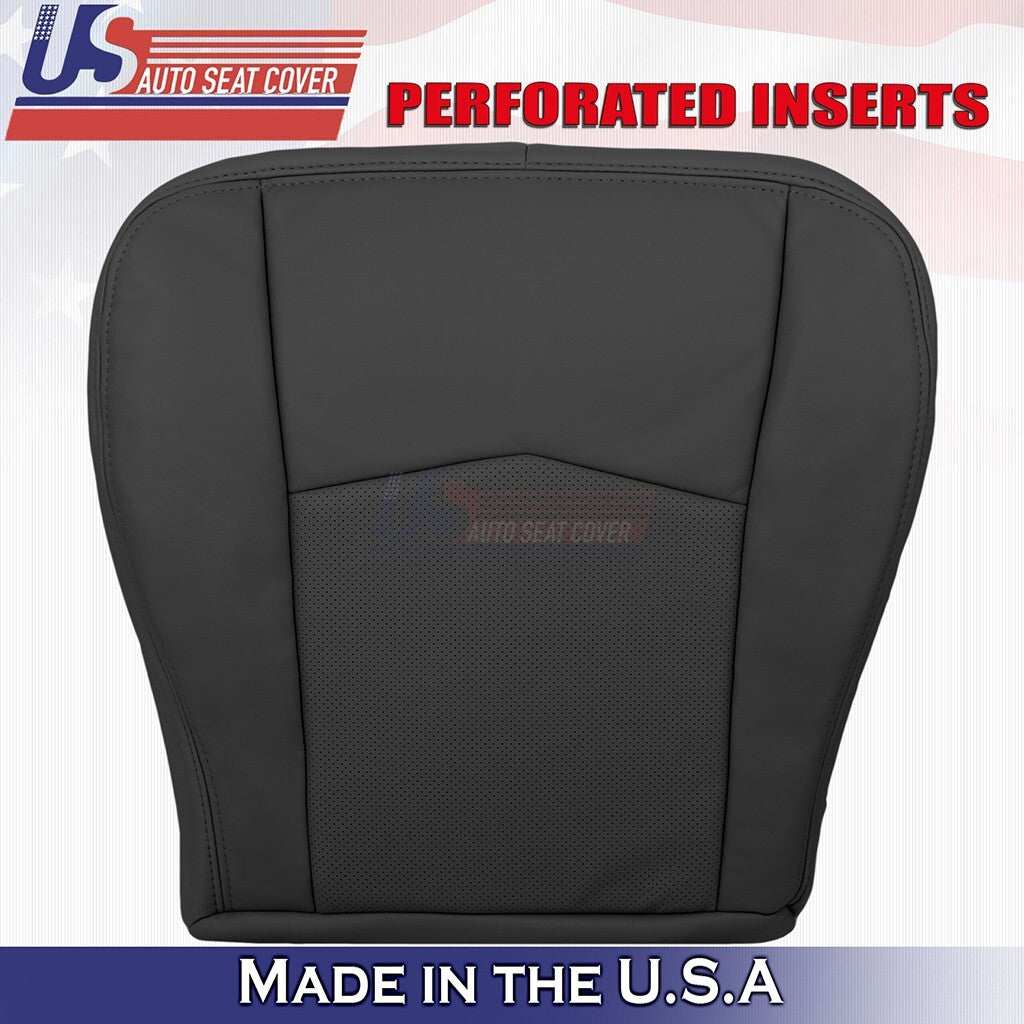 2004 to 2009 Fits Cadillac SRX Passenger Top/Bottom Leather Seat Cover Black
