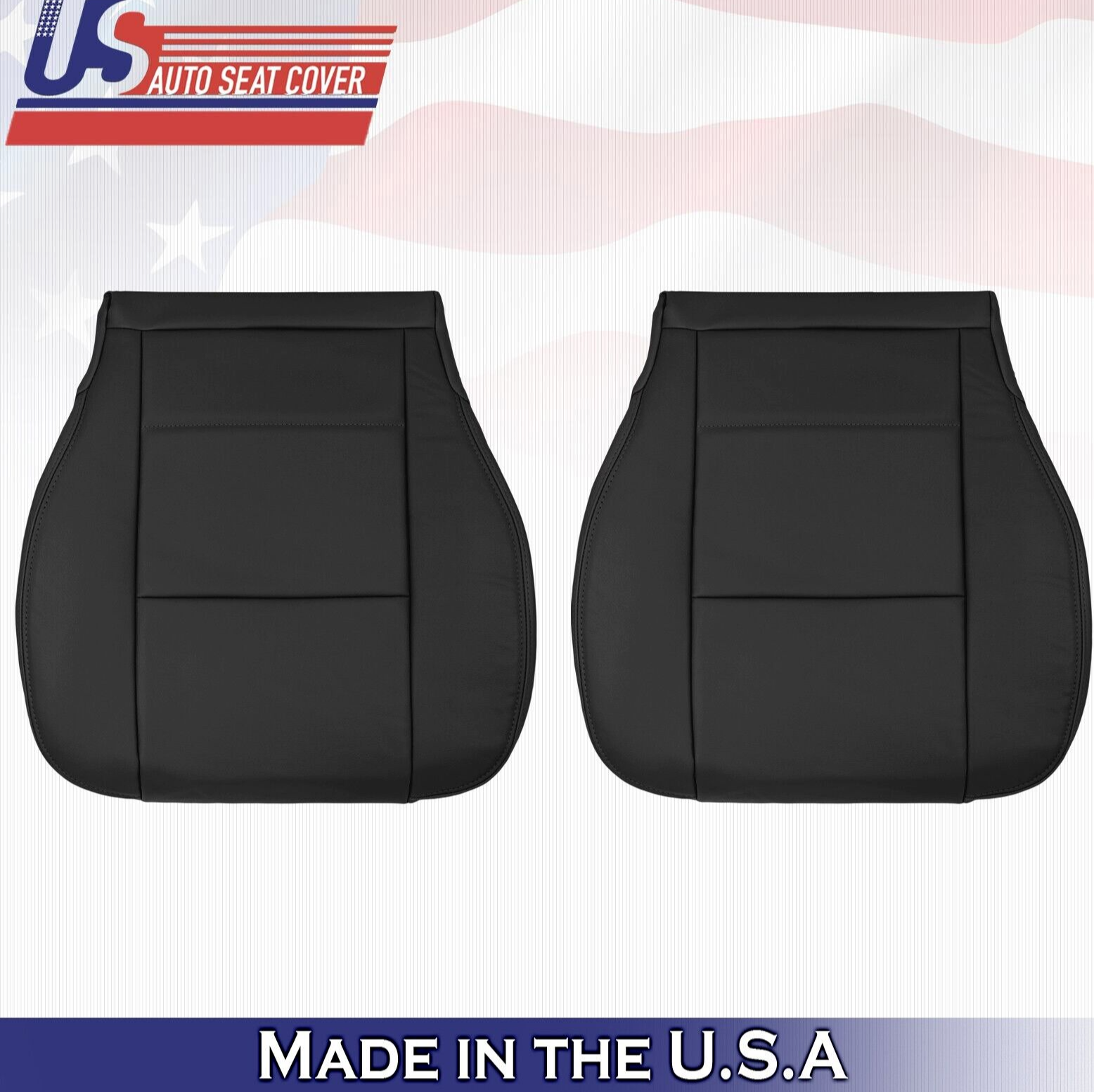 2000 to 2004 For Toyota Tundra Driver & Passenger Bottom Leather Seat Covers BLK