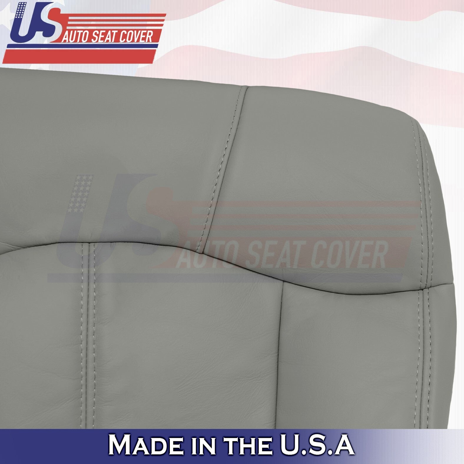 1999 2000 2001 2002 For Chevy Silverado Rear Bench Driver Top Leather Cover Gray