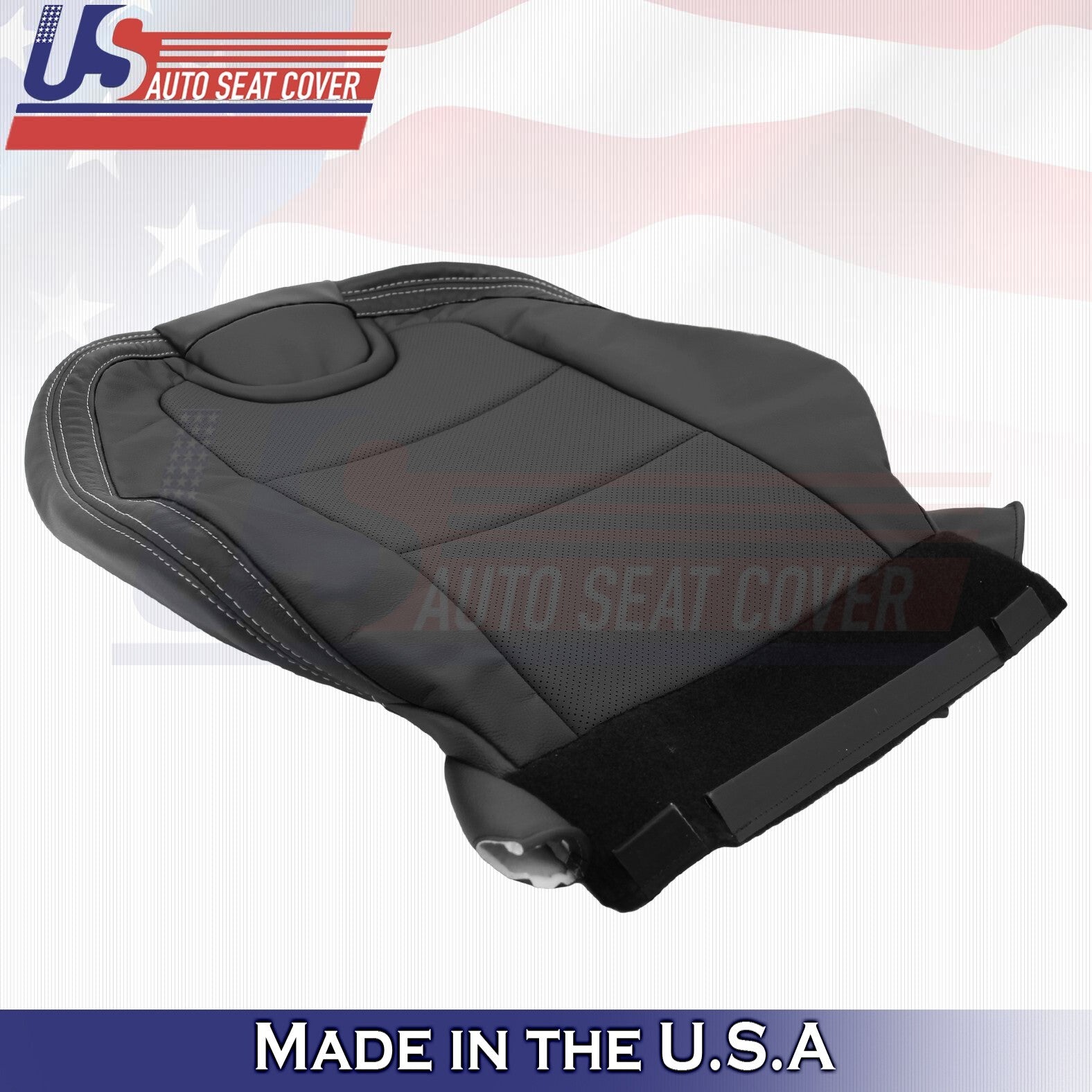 2010-2015 For Chevy Camaro Driver &Passenger Bottoms-Tops Leather Cover Black