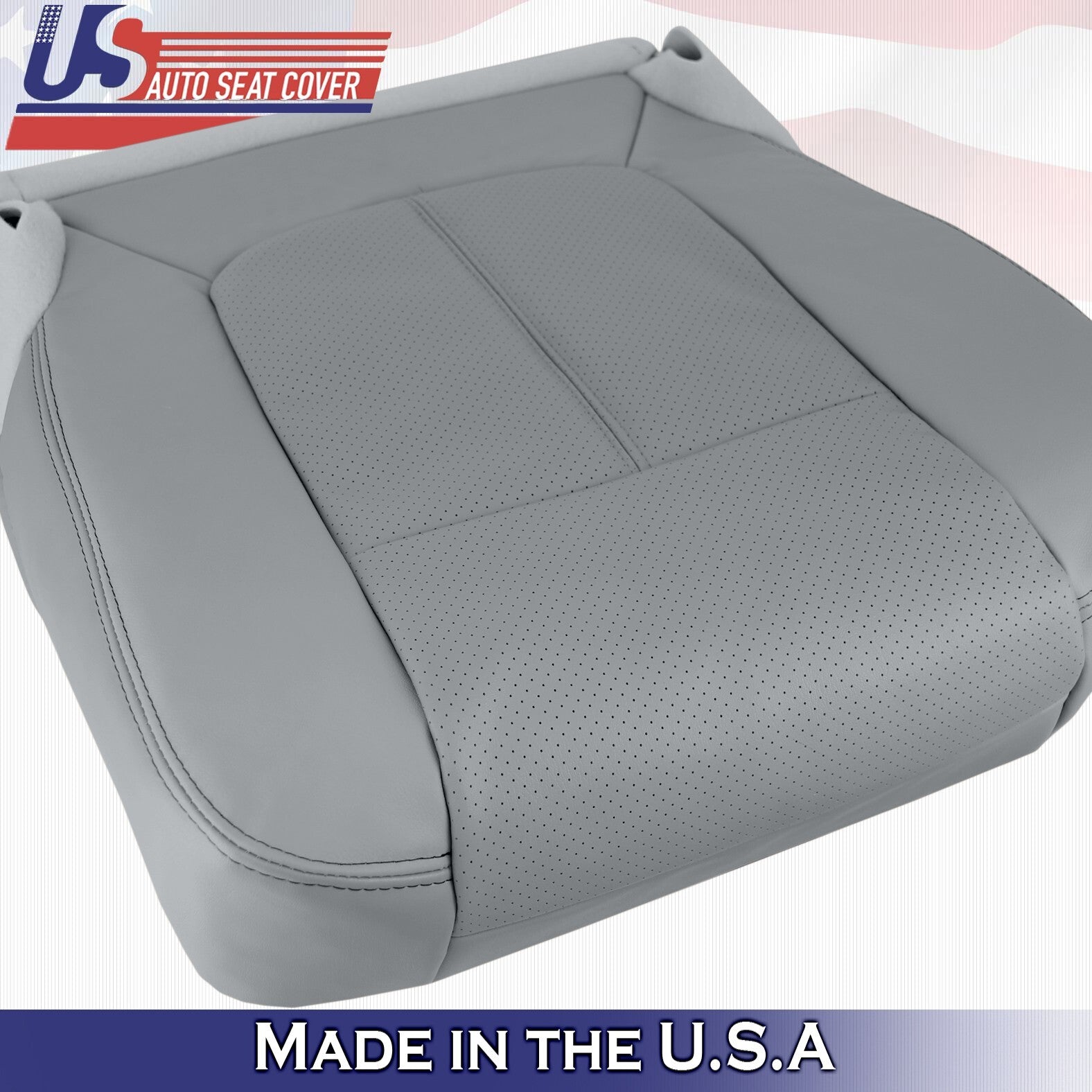 2011 to 2016 For Ford F250 F350 Lariat Passenger Top Bottom Leather Covers Gray