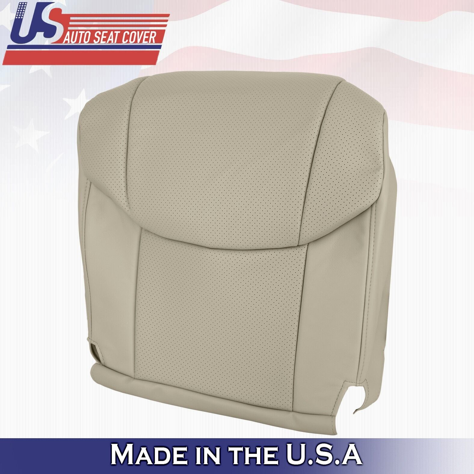 2006 For Toyota Avalon Driver & Passenger 2 Bottom Perforated Leather Covers Tan
