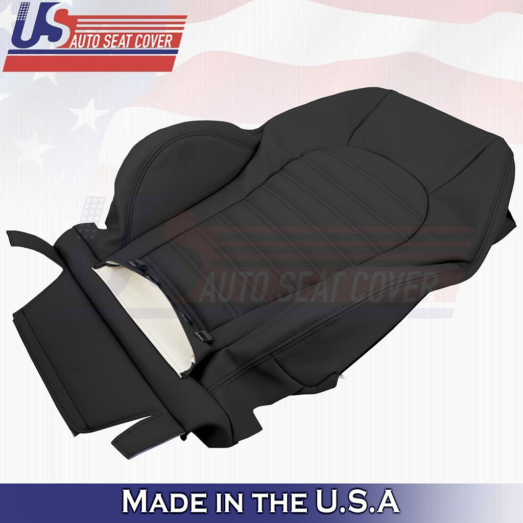 2015-2021 For Mercedes Benz C43 Driver & Passenger Uppers Vinyl Seat Cover Black