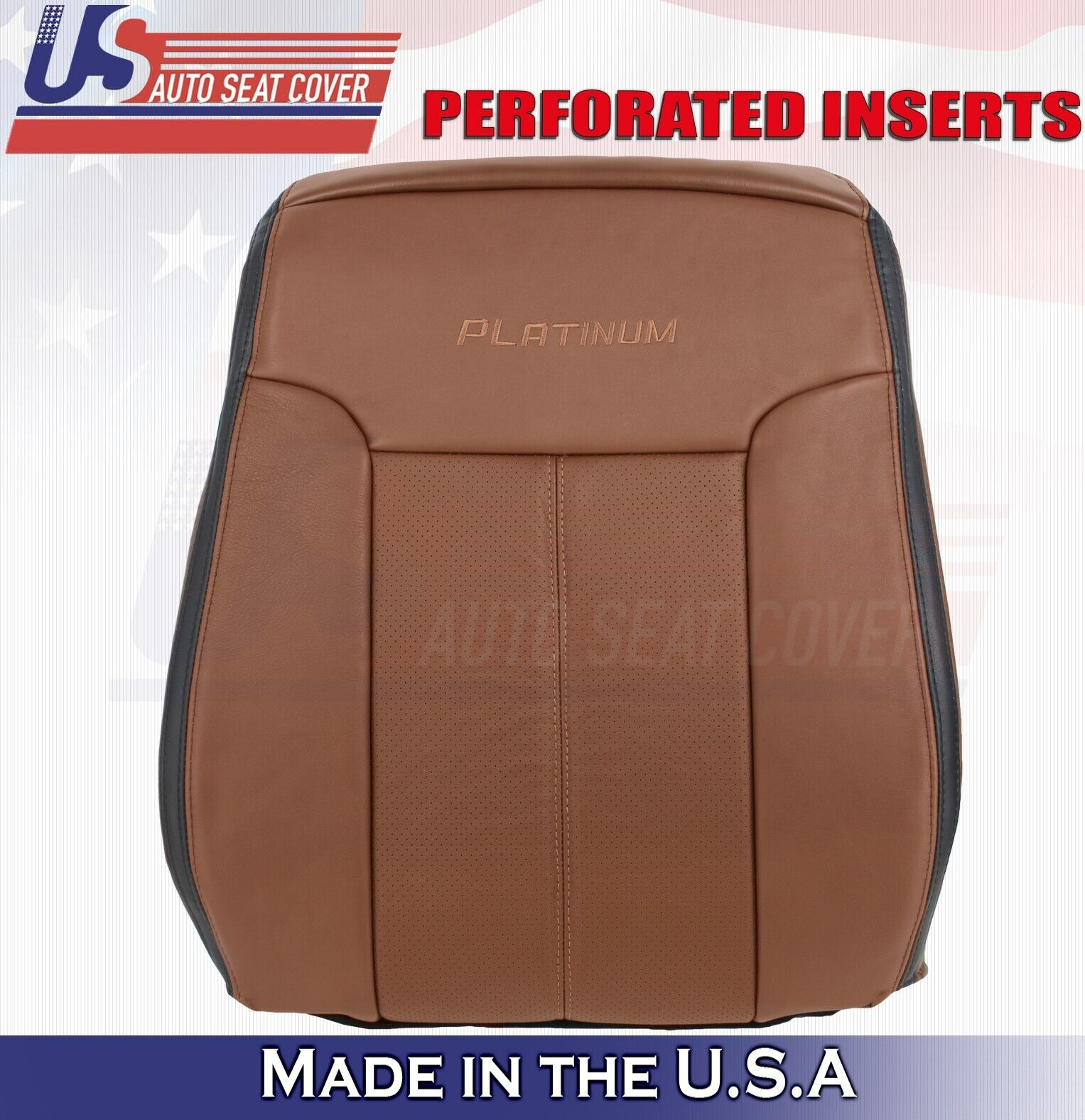 2013 to 2016 For Ford F450 F550 Platinum Driver Top Leather Seat Cover Brown