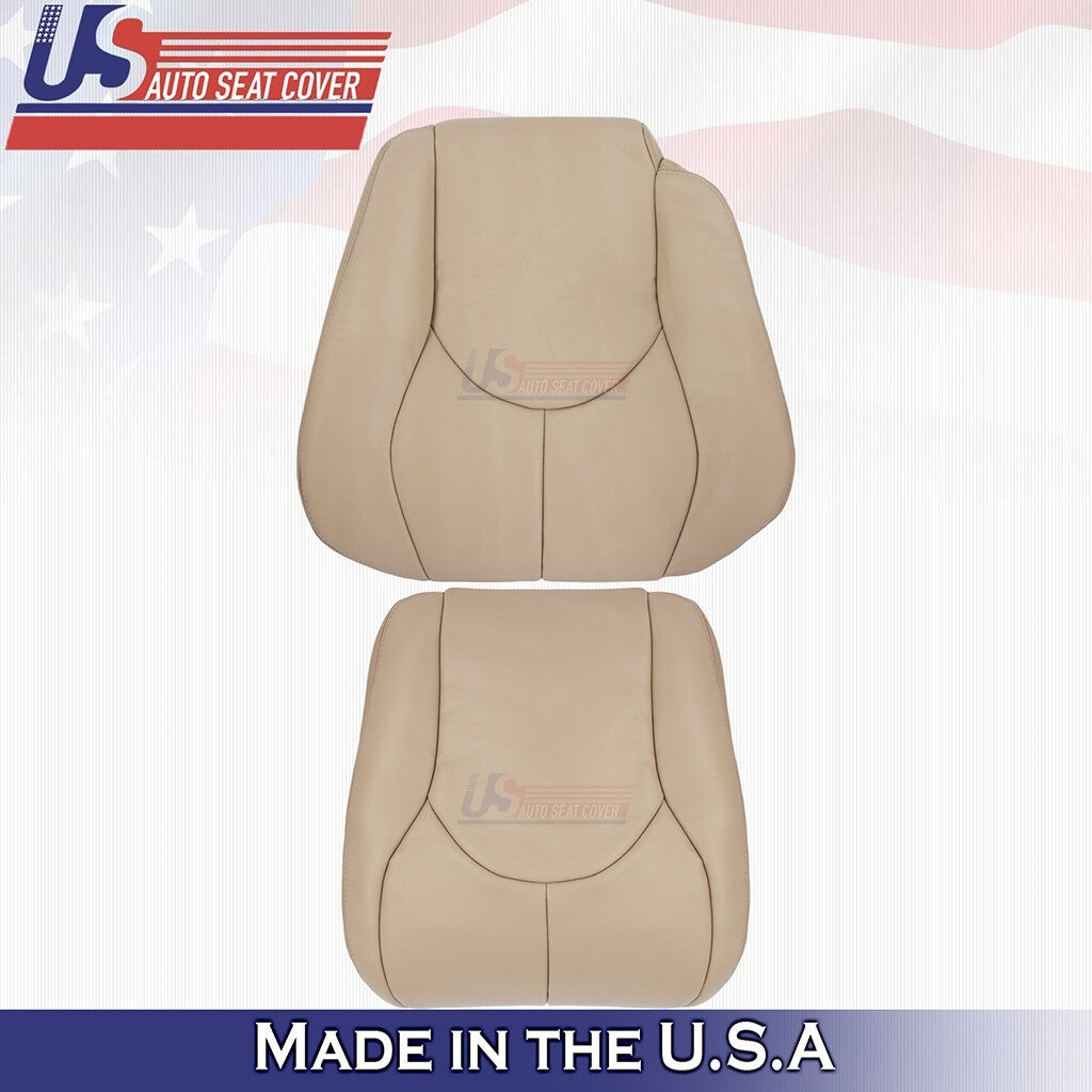 1996 to 2002 For Mercedes Benz SL500 Driver Top &Bottom Leather Seat Cover Tan