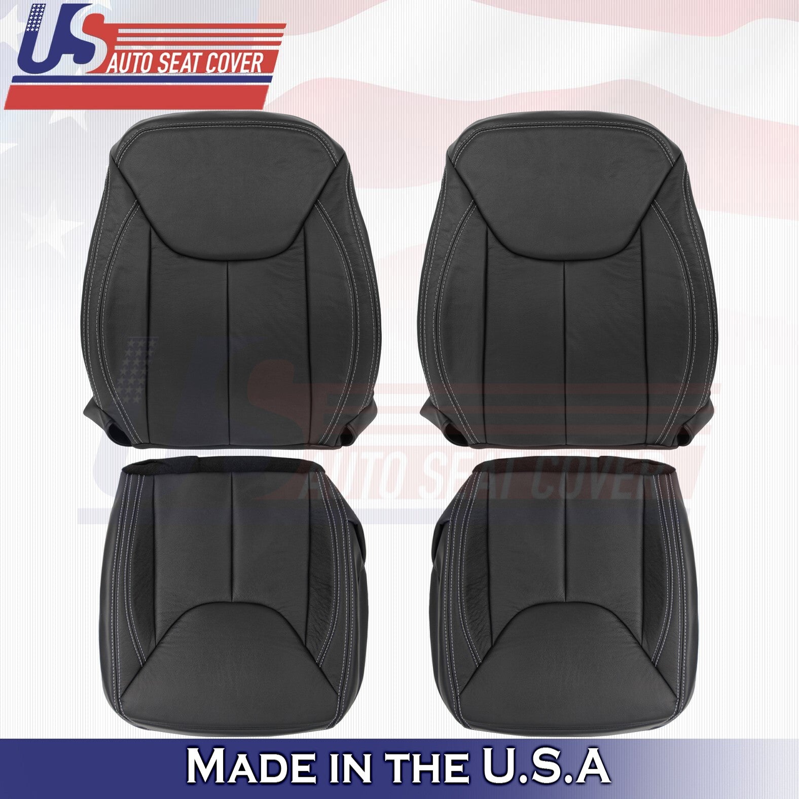 2011-2017 For JeepRubiconDriver&Passenger Bottoms&Tops Leather Cover Black