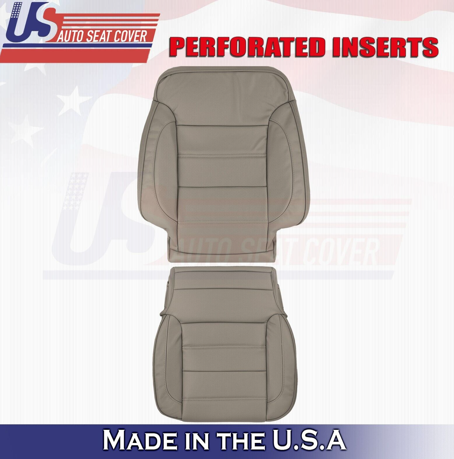 2016 For GMC Sierra Denali Front Driver Top & Bottom Leather Seat Covers Tan