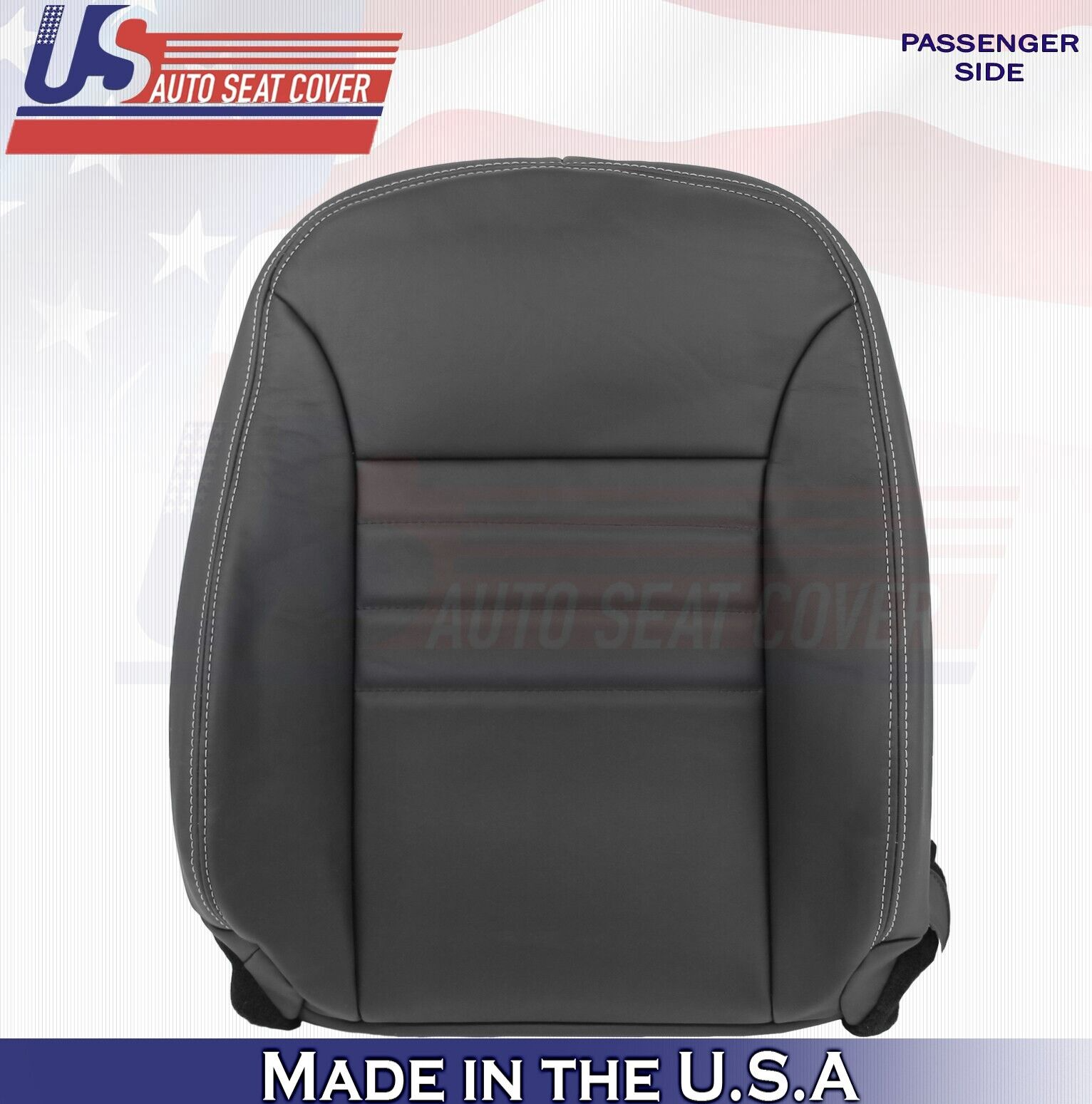 2011 2012 For Dodge Charger SXT Front Passenger Top Leather Seat Cover Black