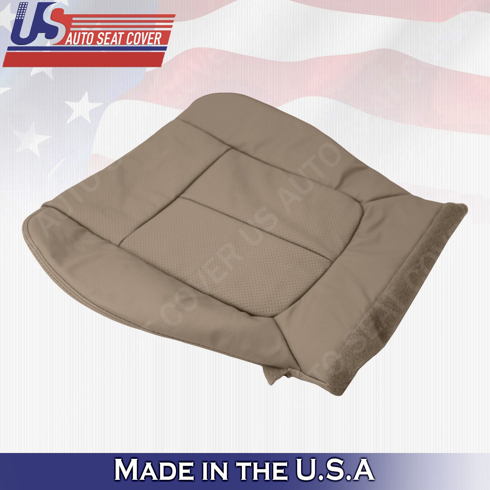 Driver Bottom Perforated Leather Cover Tan 2011 to 2014 Fits Ford F150 Lariat