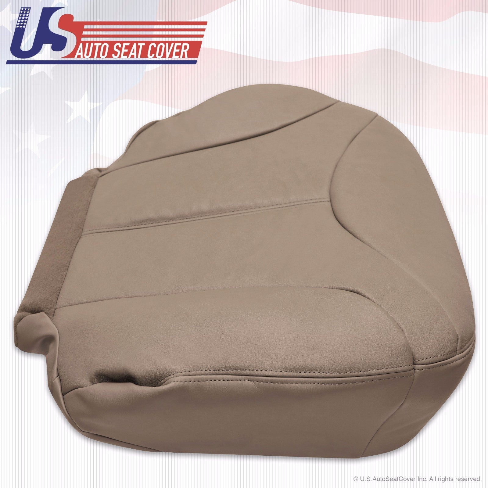 2002 GMC Sierra 3500 Passenger Side Bottom Leather Seat Cover Med Neutral Tan