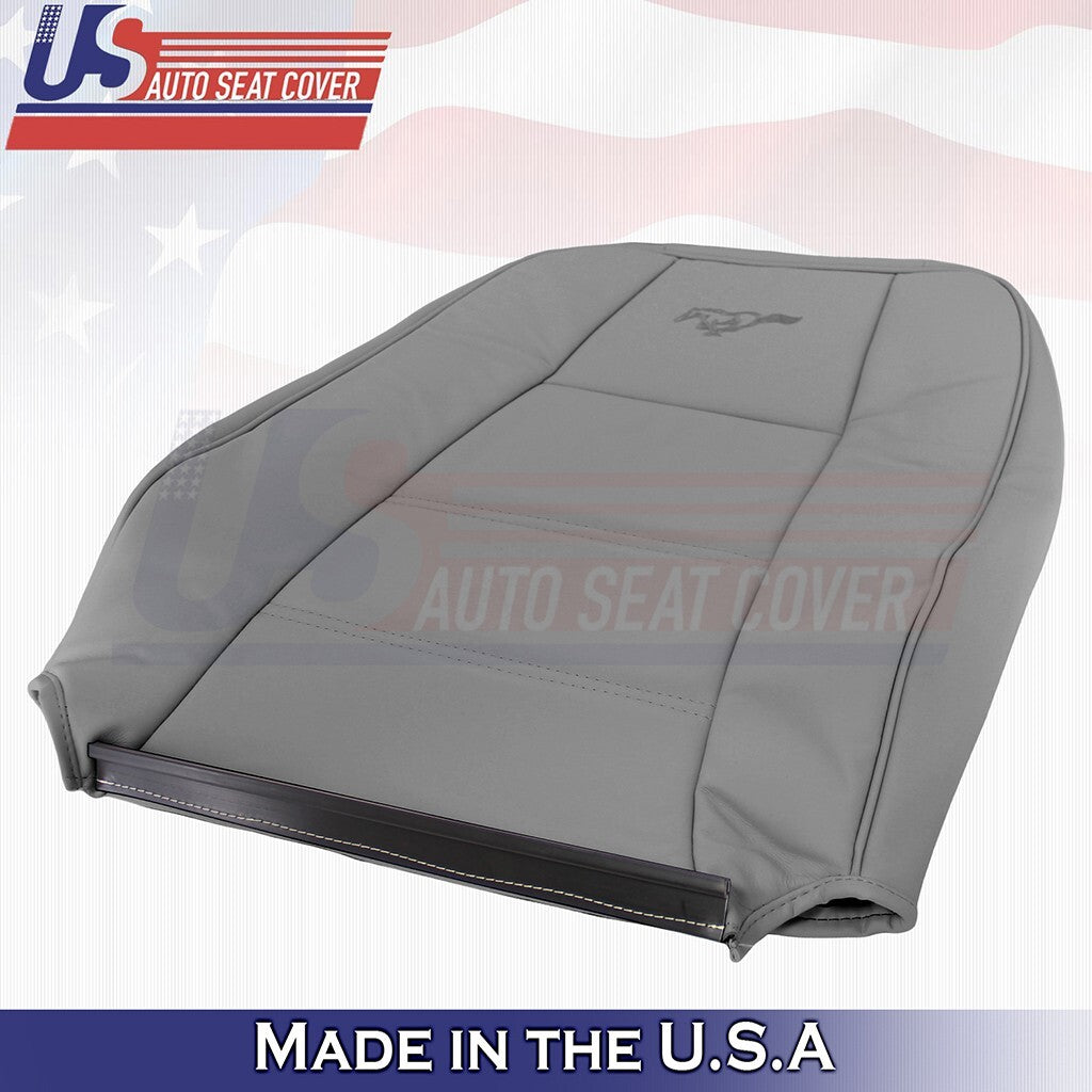 1999-2004 FOR Ford Mustang V6 Driver Bottom &Top Genuine Leather Seat Cover Gray