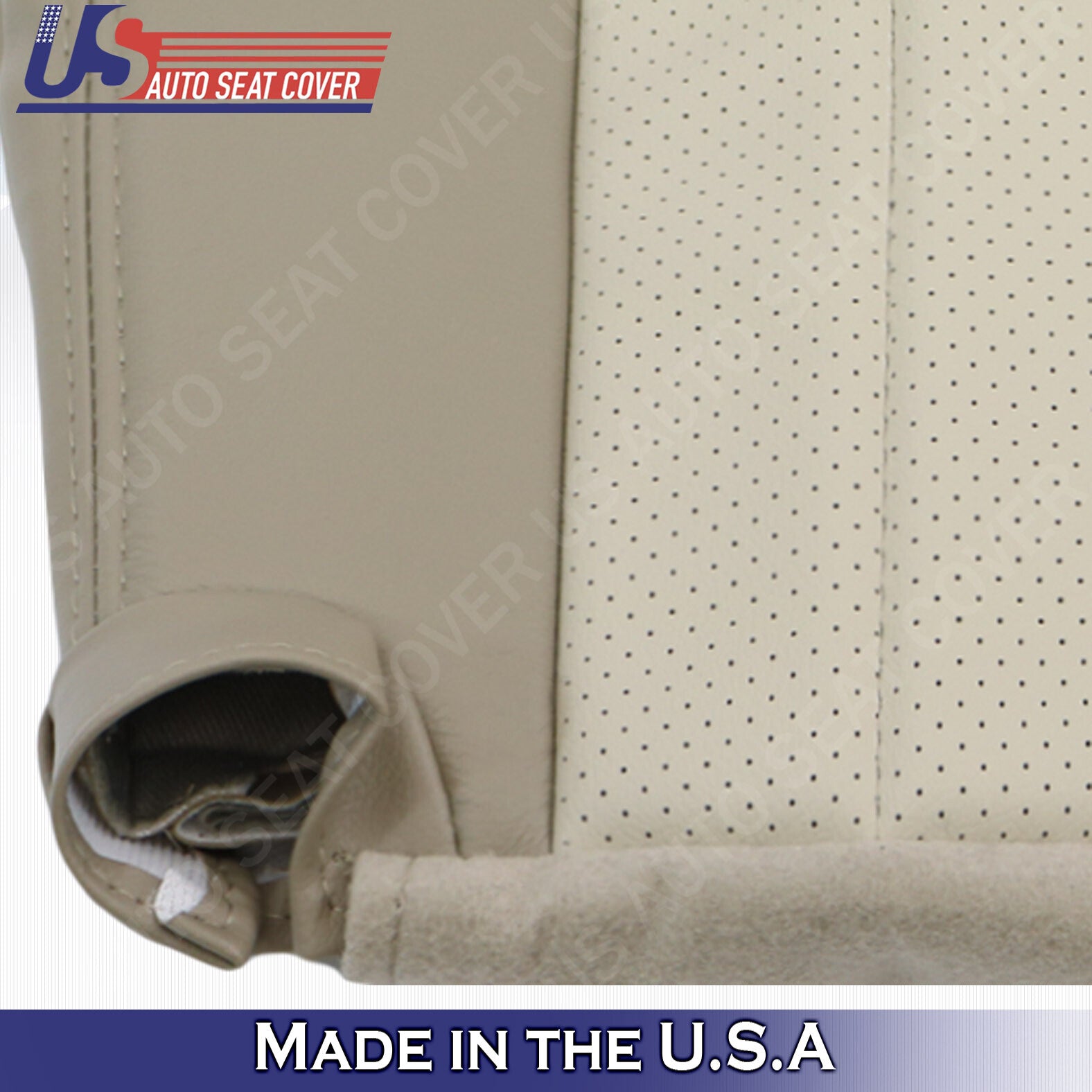 2002 - 2005 Mercury Mountaineer PASSENGER Bottom Perf. Leather Cover 2-tone Tan