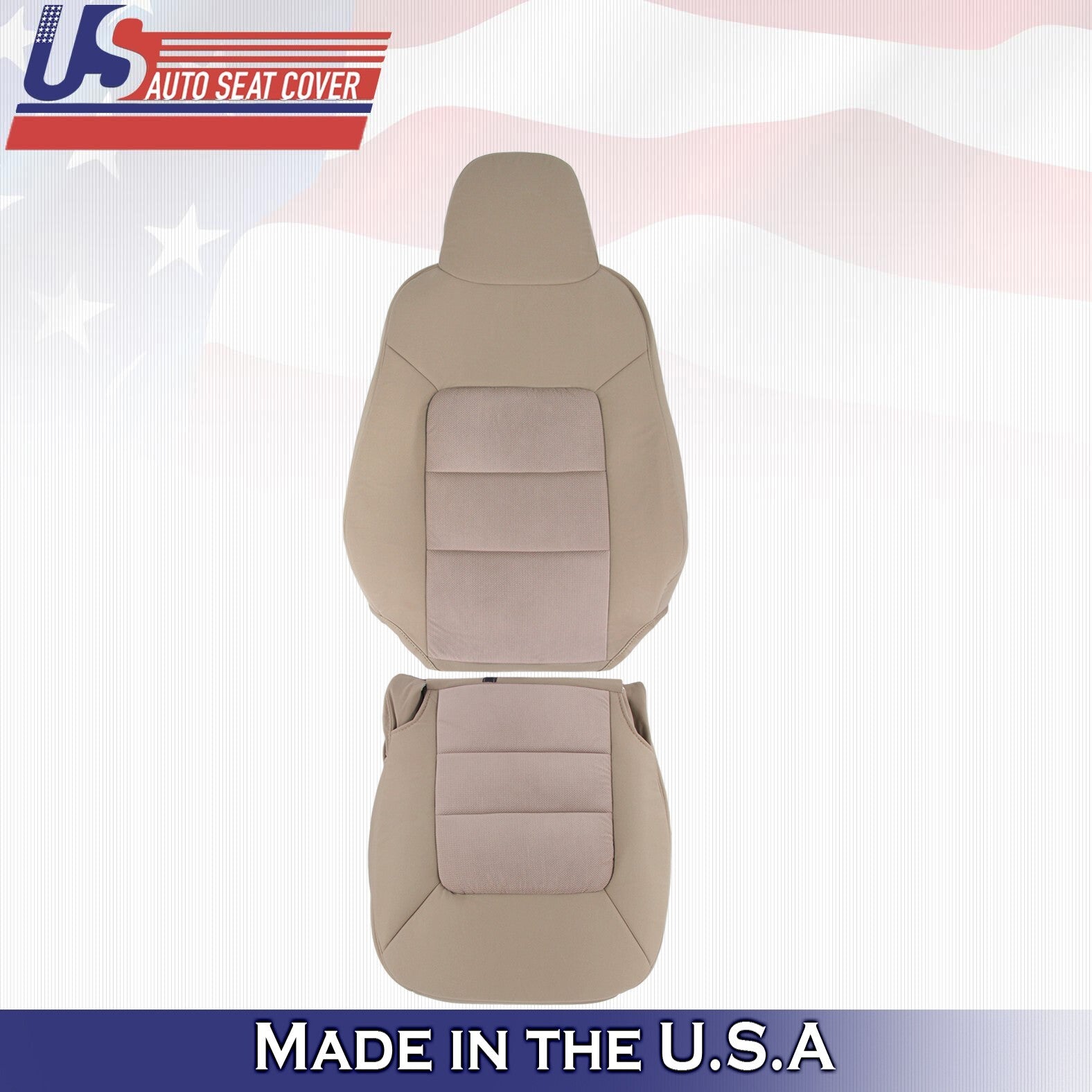 2003 2004 For Ford Expedition XLT Front Driver Top & Bottom Cloth Covers Tan
